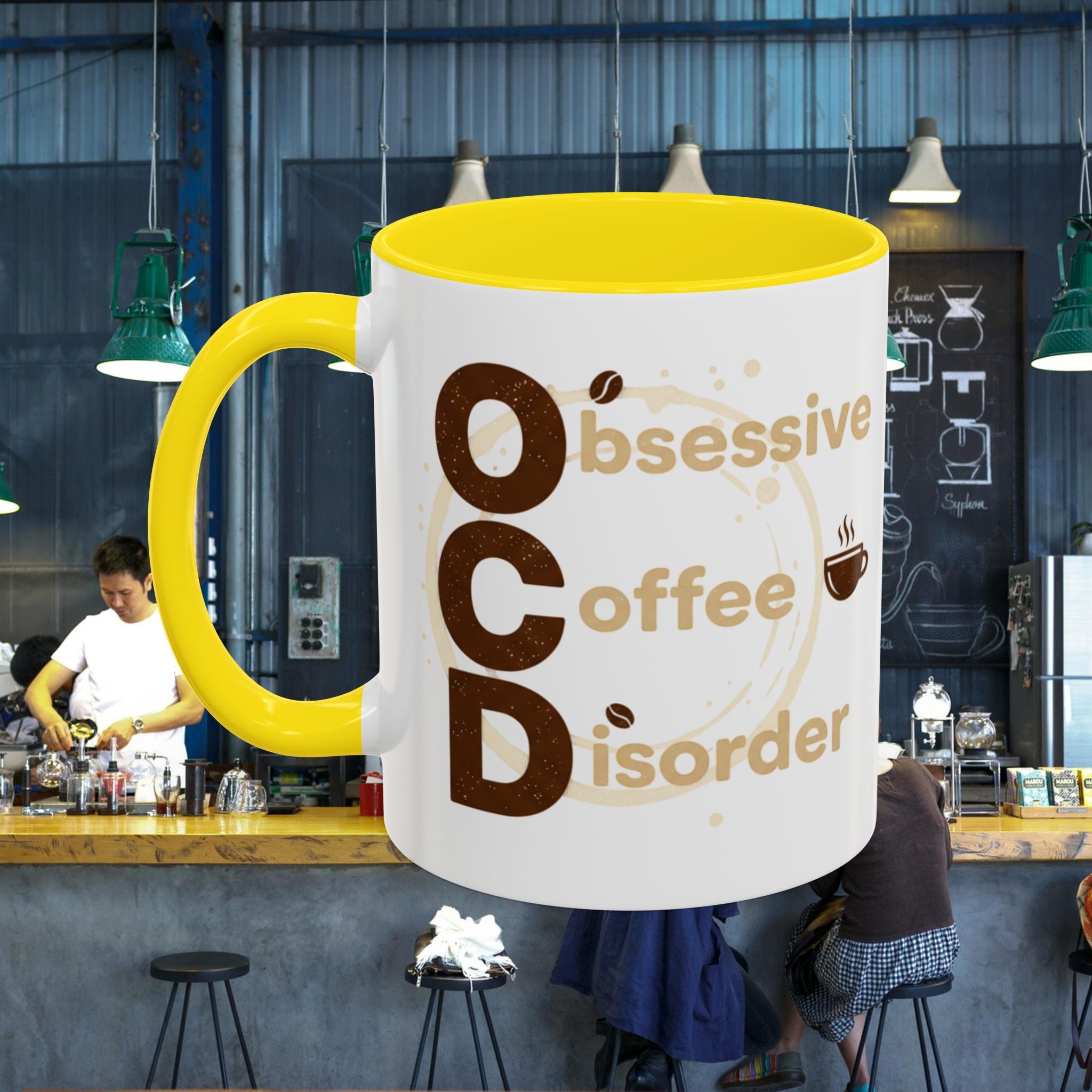 Coffee Mug — "Obsessive Coffee Disorder" Accent Ceramic Mug (11/15oz)