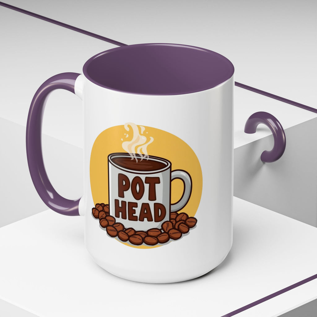Coffee Mug - Funny coffee "Pot Head" Accent Mug (11/15oz)