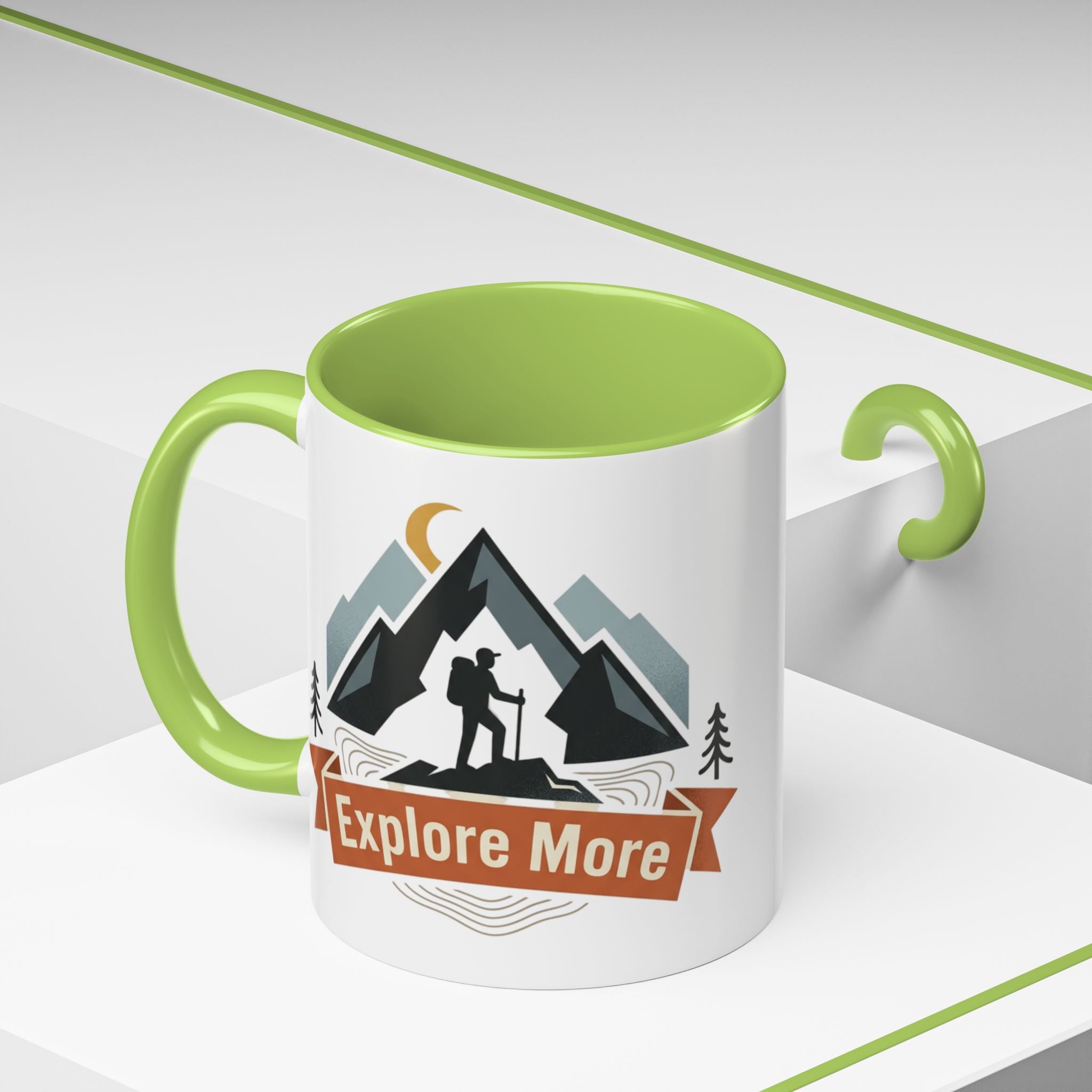 Adventure Coffee Mug — "Explore More" Mountain Camping Accent Mug (11/15oz)