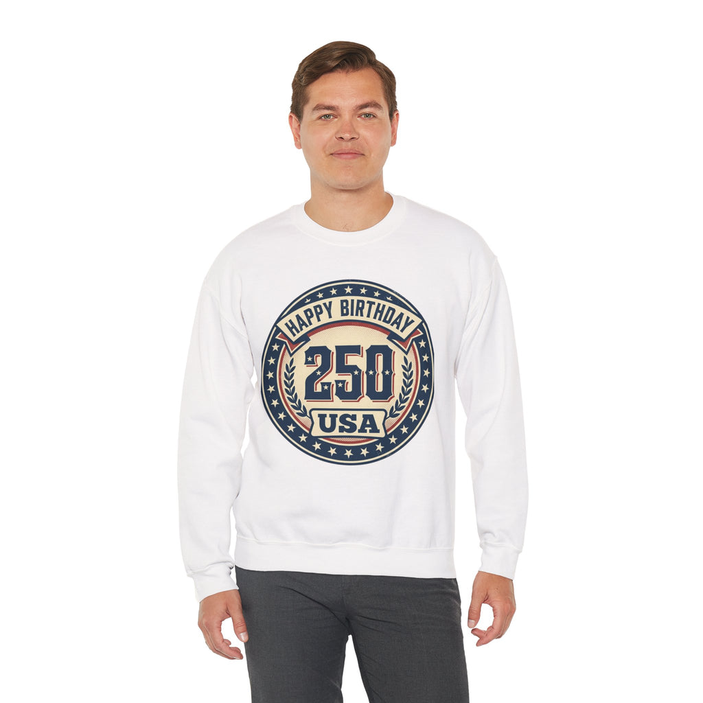 250th USA Birthday Crewneck Sweatshirt – Vintage Independence Celebration