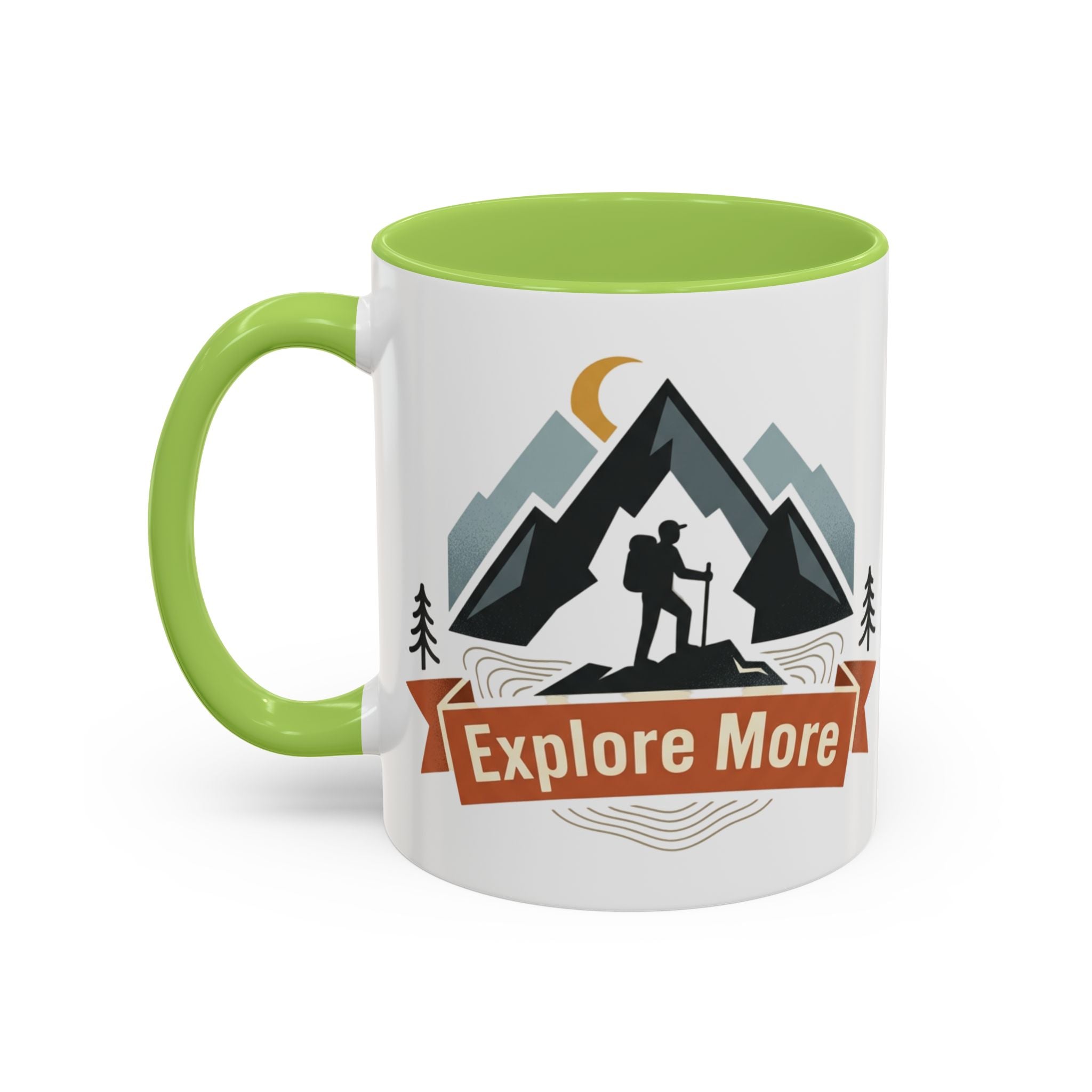 Adventure Coffee Mug — "Explore More" Mountain Camping Accent Mug (11/15oz)