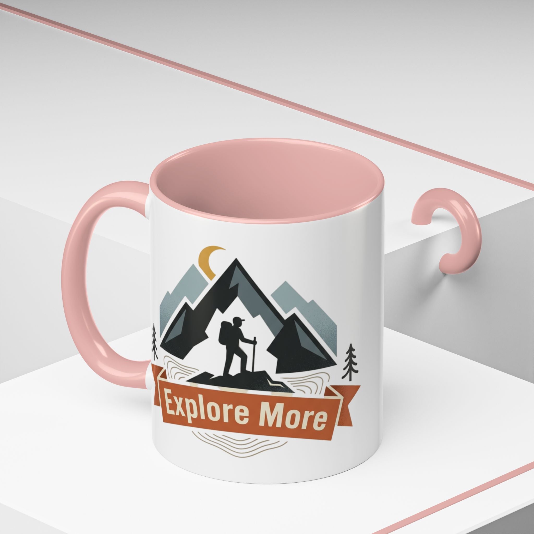 Adventure Coffee Mug — "Explore More" Mountain Camping Accent Mug (11/15oz)