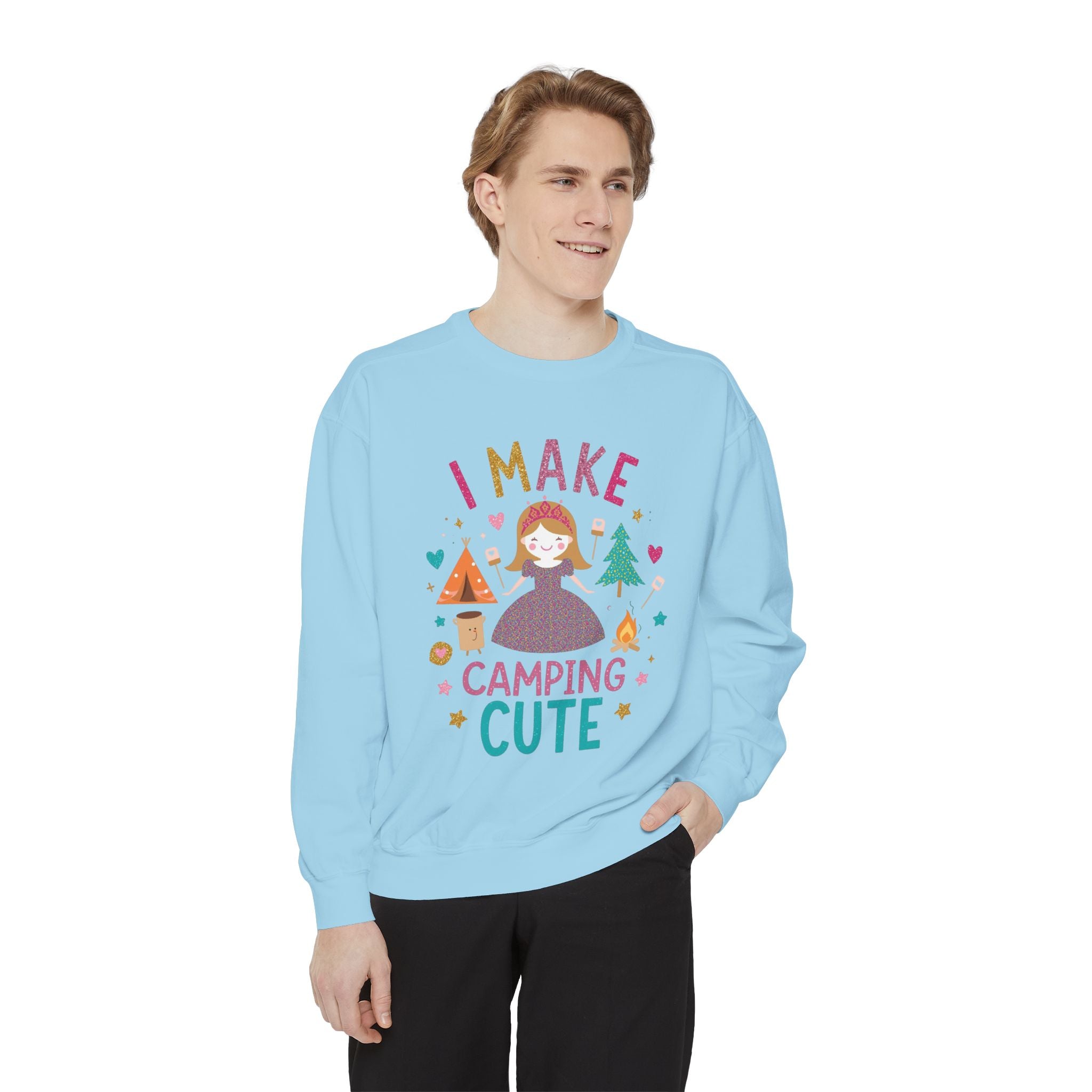 I Make Camping Cute Sweatshirt – "I Make Camping Cute" Graphic Crewneck