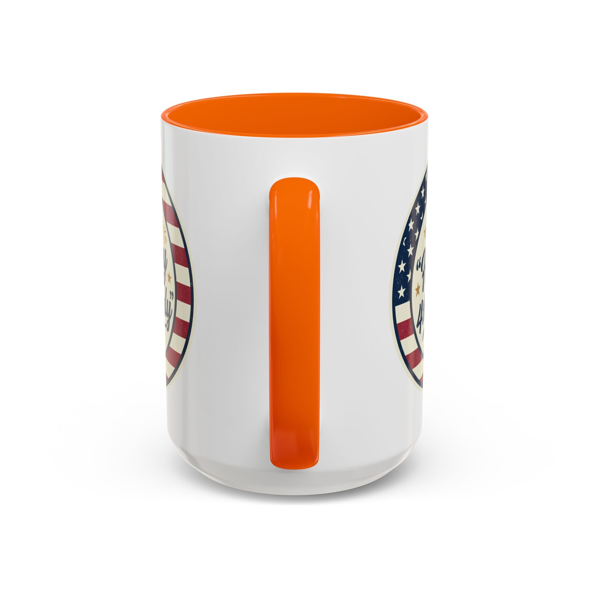 Happy 4th of July Accent Coffee Mug – Patriotic American Flag Design (11/15oz)