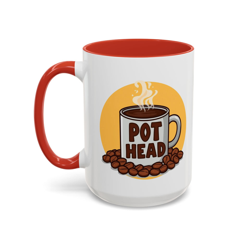 Coffee Mug - Funny coffee "Pot Head" Accent Mug (11/15oz)