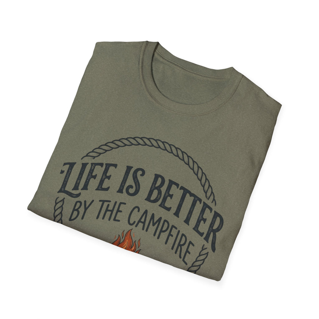 Campfire T-Shirt — "Life Is Better by the Campfire" Outdoor Camping Tee