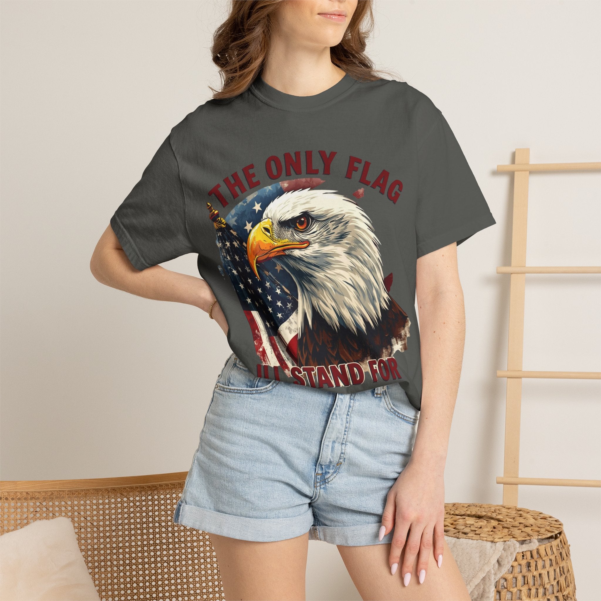 Patriotic Eagle T-Shirt — "The Only Flag I'll Stand For"