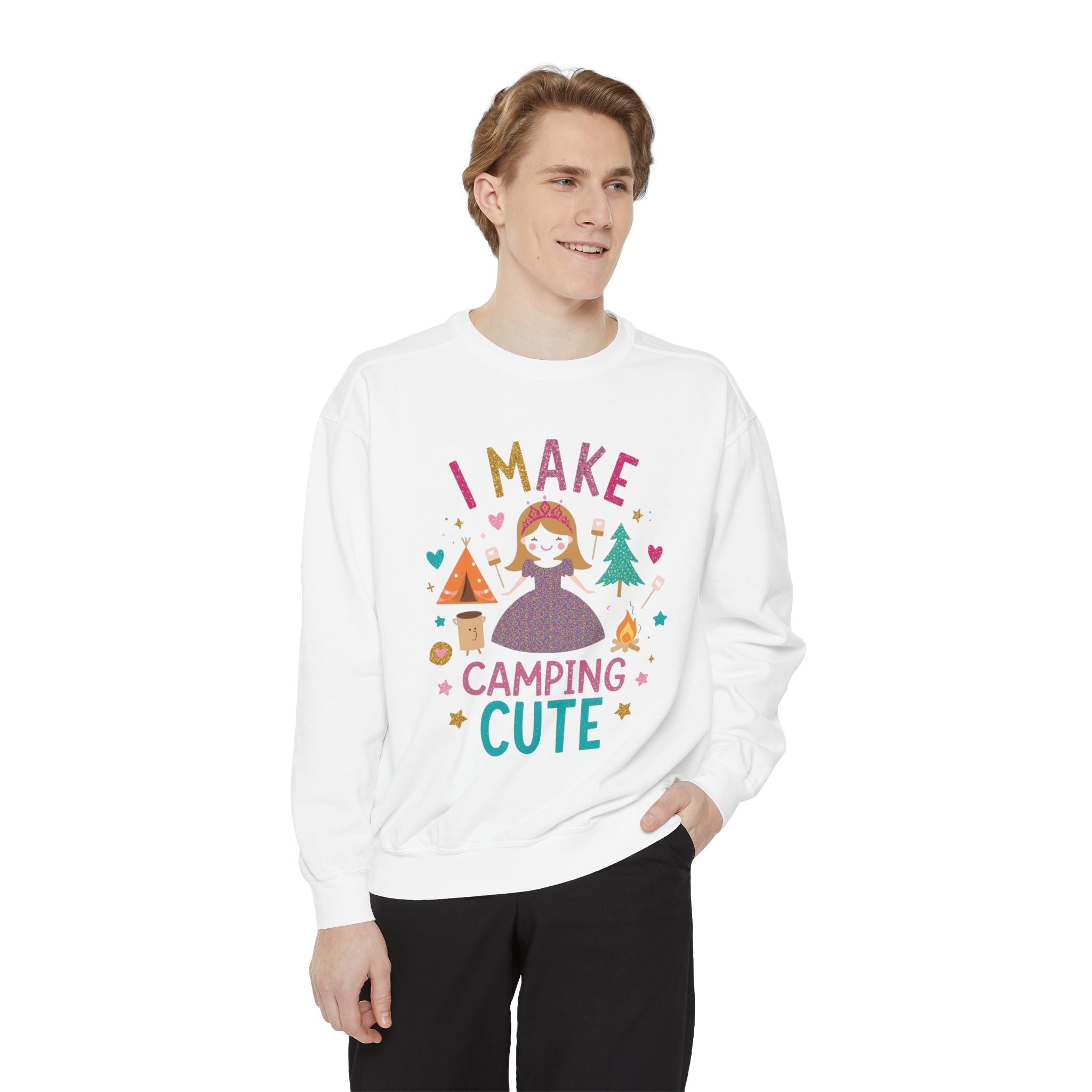 I Make Camping Cute Sweatshirt – "I Make Camping Cute" Graphic Crewneck