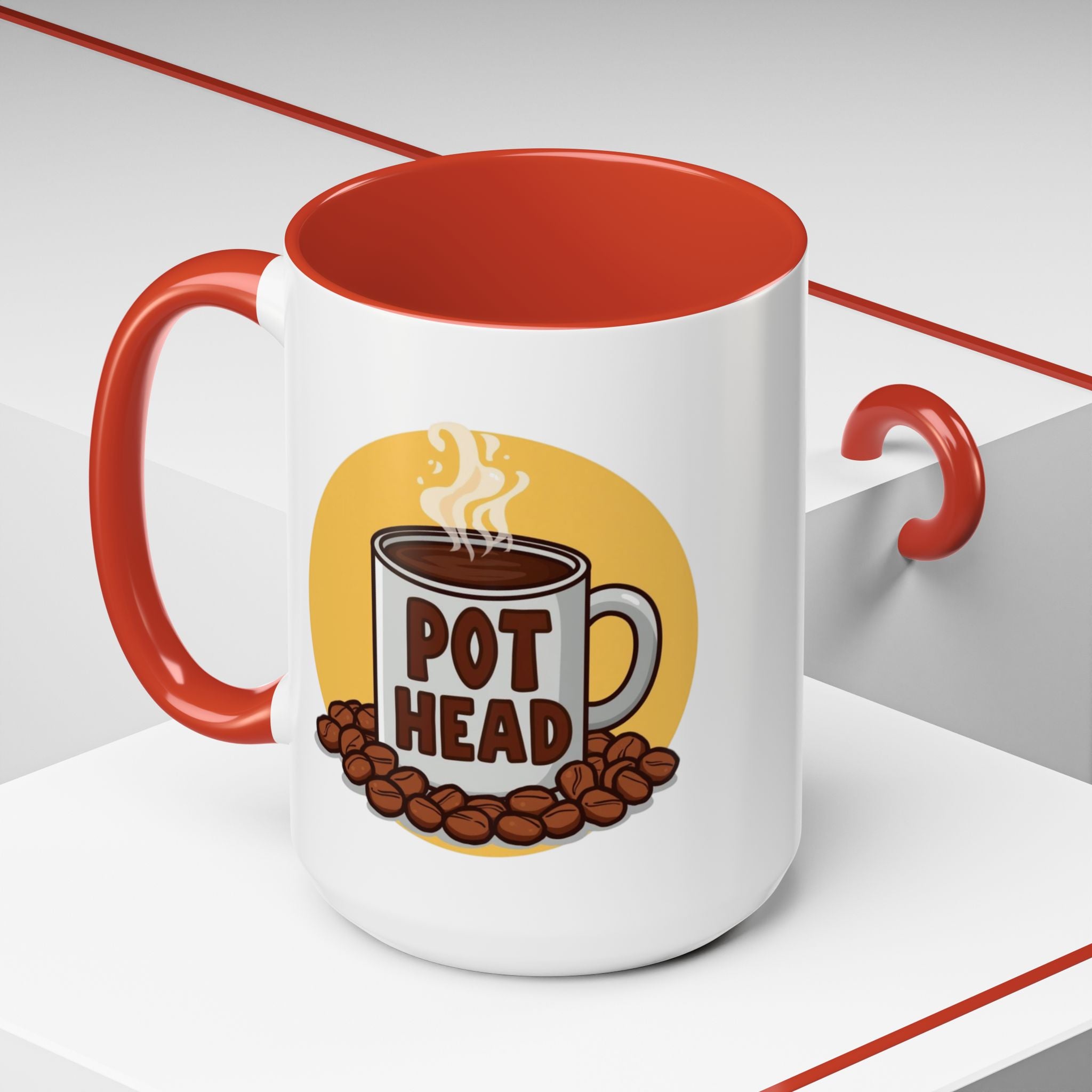 Coffee Mug - Funny coffee "Pot Head" Accent Mug (11/15oz)