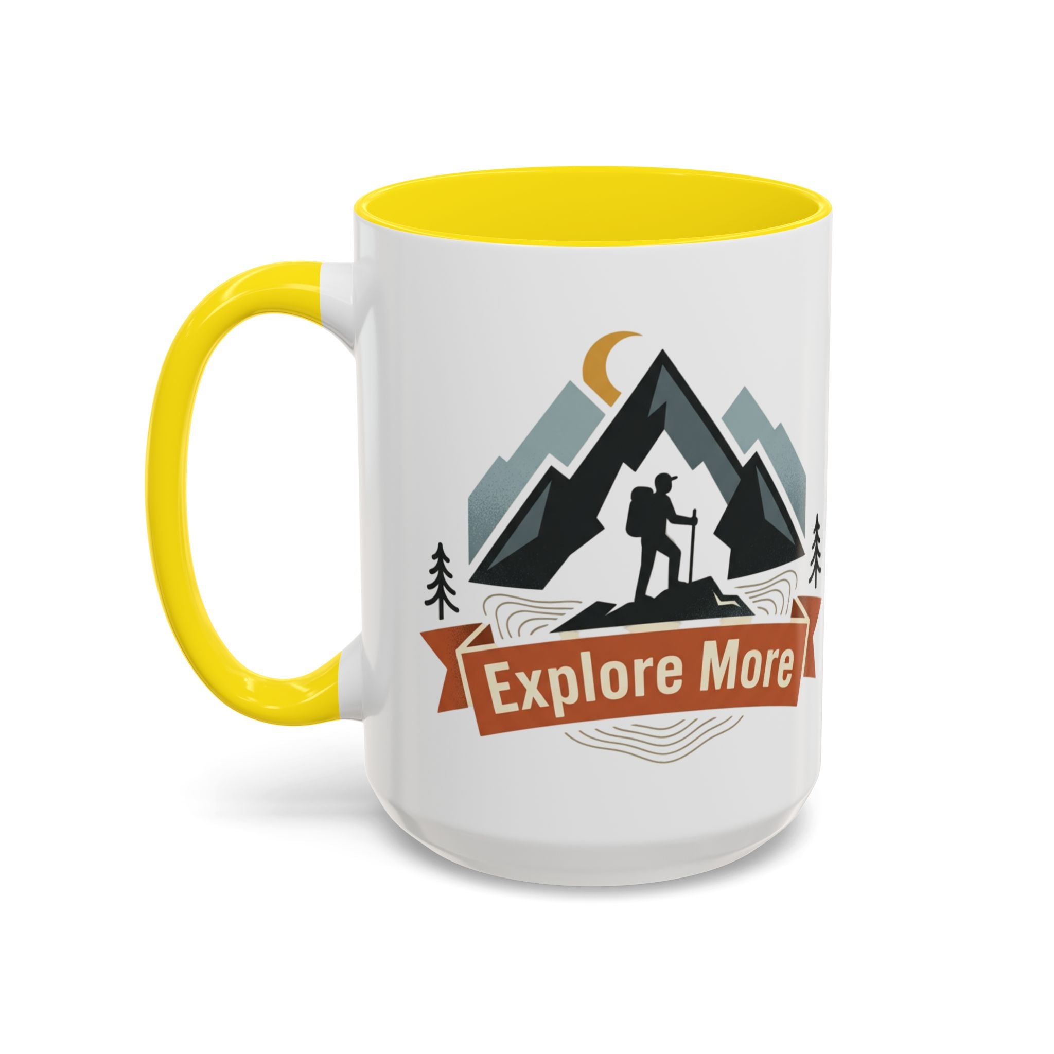 Adventure Coffee Mug — "Explore More" Mountain Camping Accent Mug (11/15oz)
