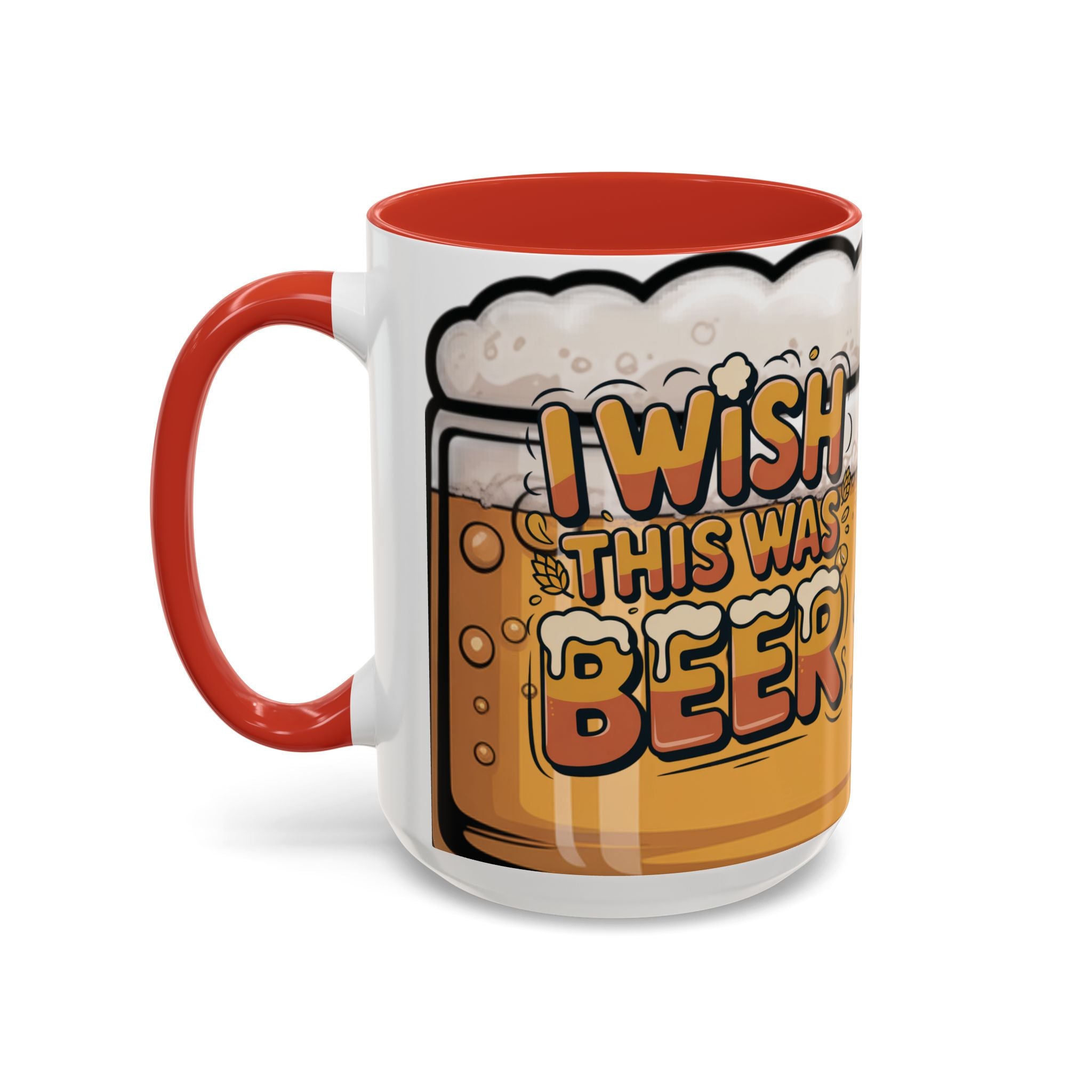 Beer Lover Coffee Mug — 'I WISH THIS WAS BEER' Fun Accent Mug (11/15oz)