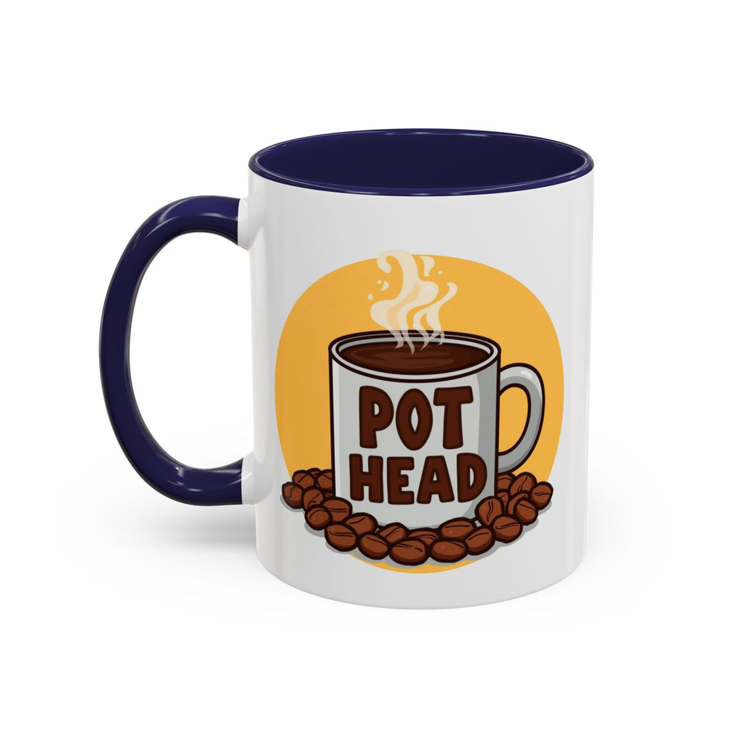 Coffee Mug - Funny coffee "Pot Head" Accent Mug (11/15oz)