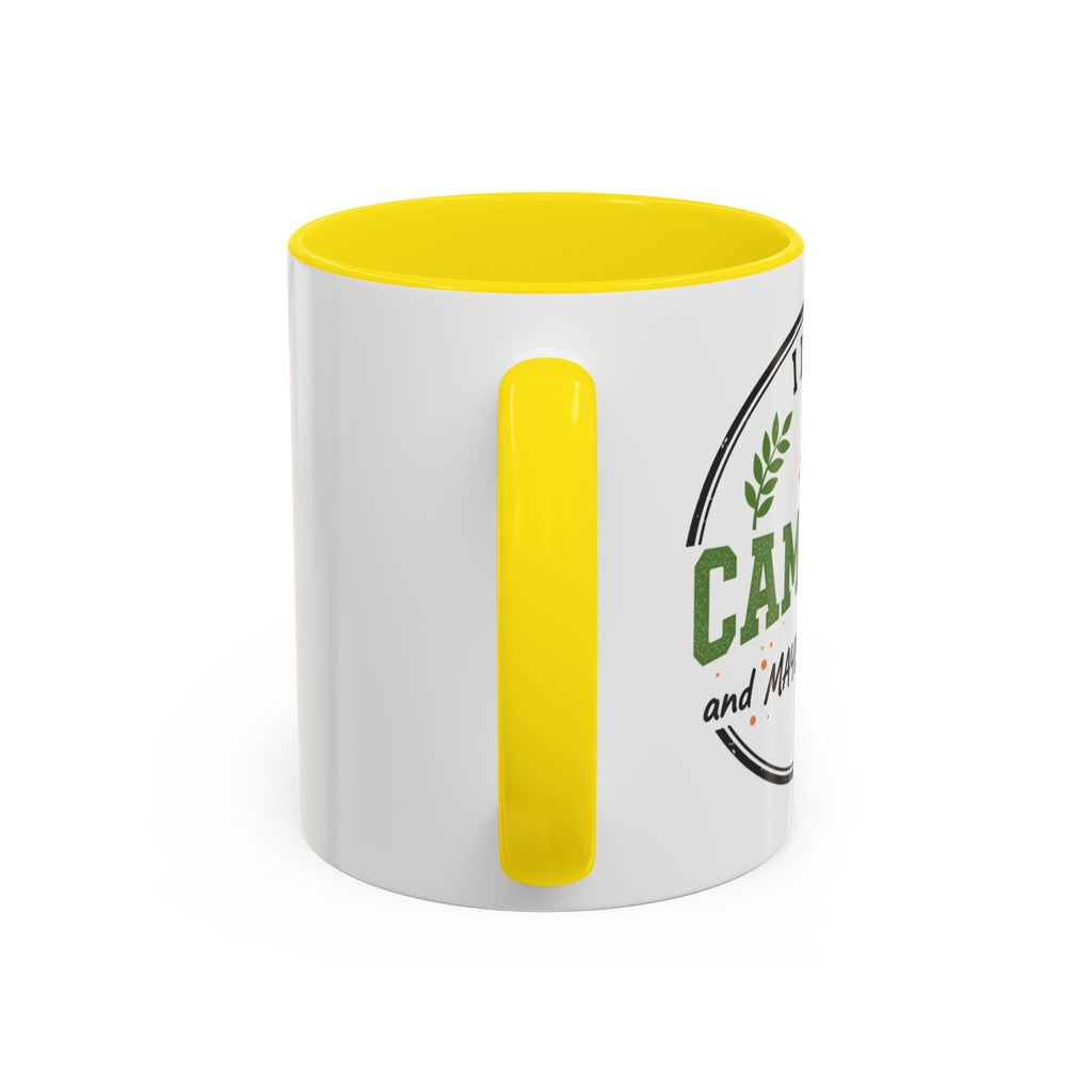 Funny Camping Accent Coffee Mug — I like CAMPING and MAYBE 3 people.
