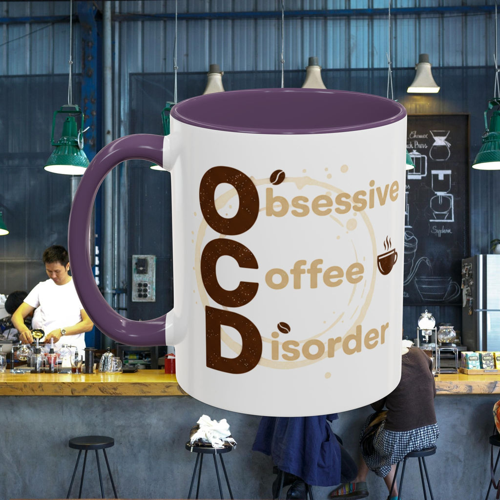 Coffee Mug — "Obsessive Coffee Disorder" Accent Ceramic Mug (11/15oz)