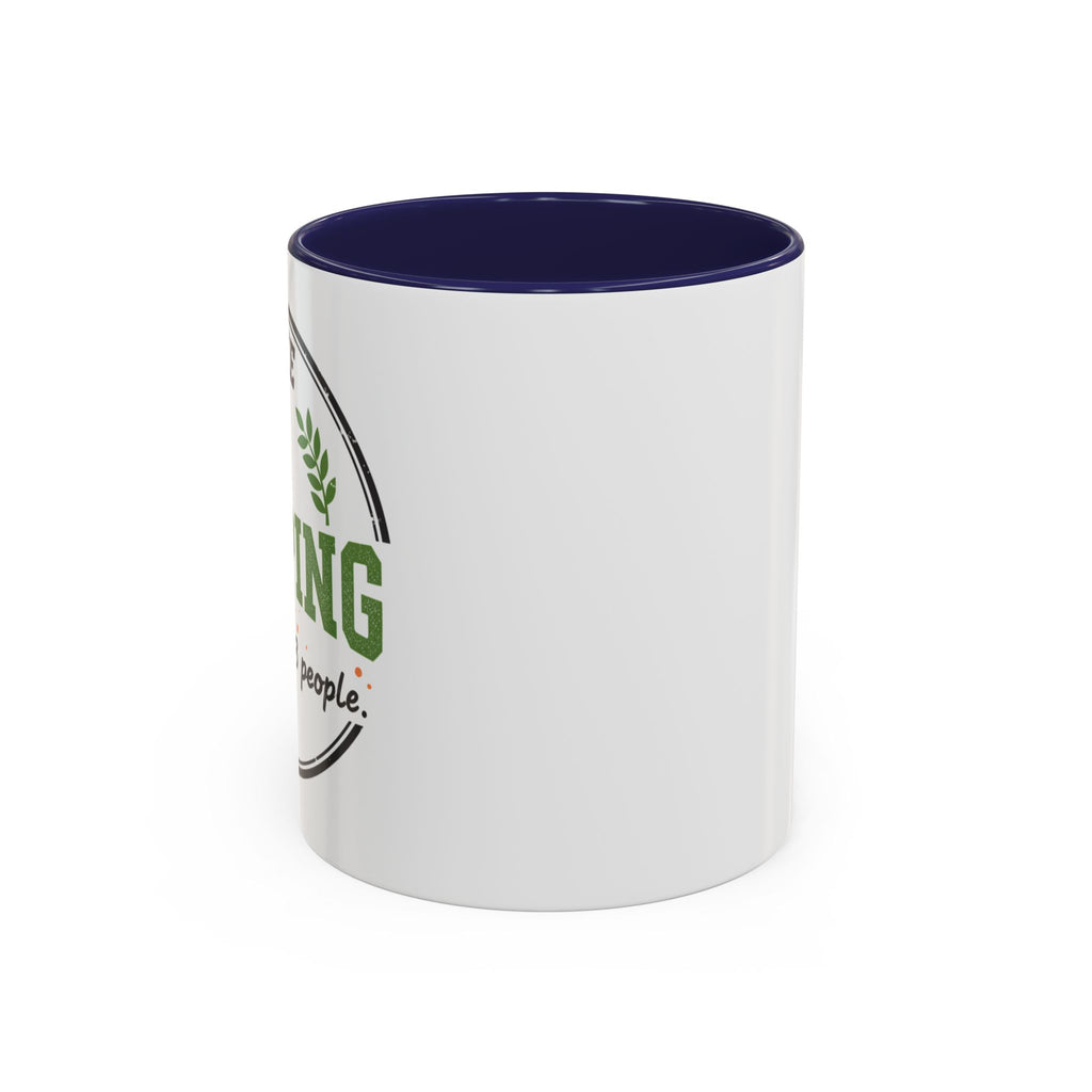 Funny Camping Accent Coffee Mug — I like CAMPING and MAYBE 3 people.