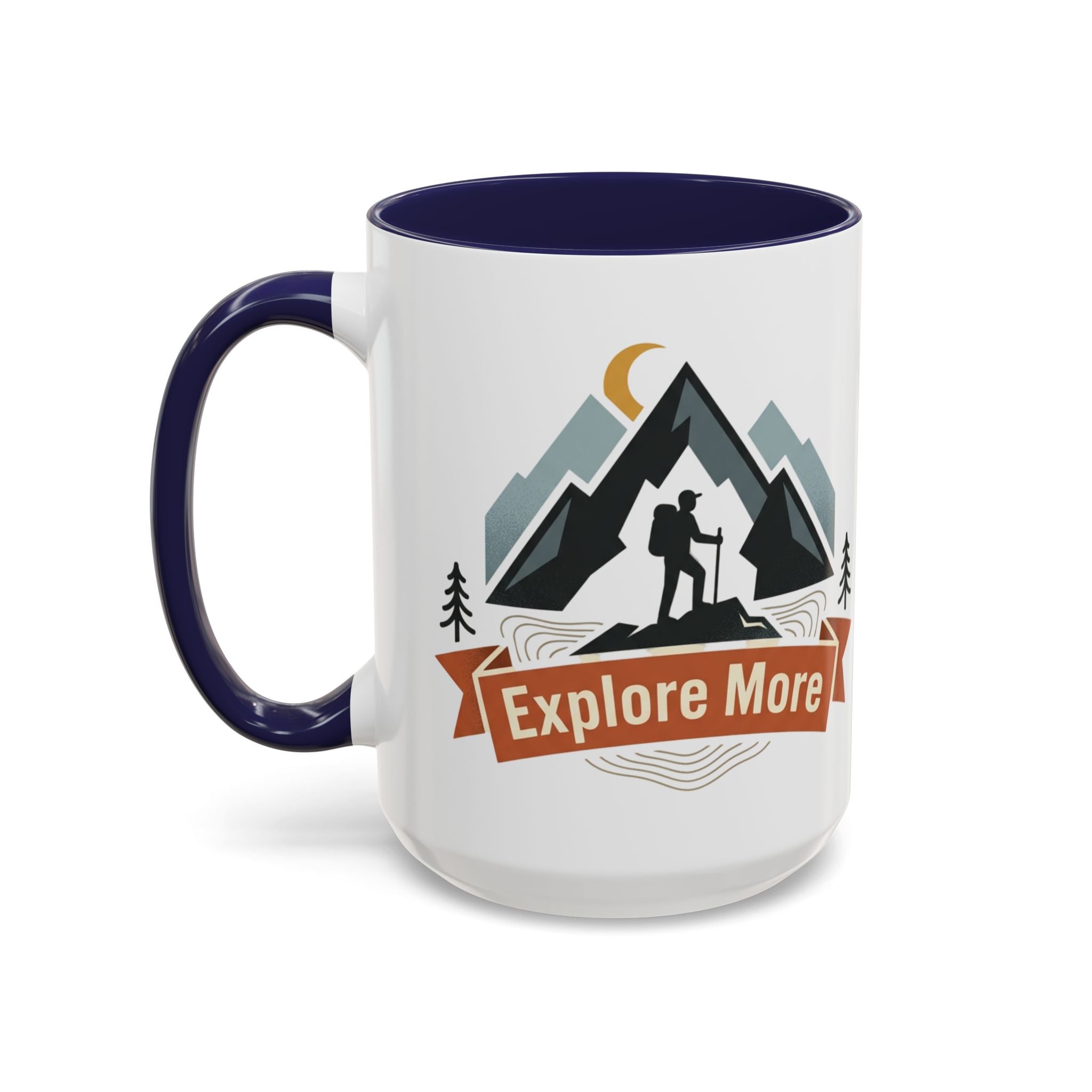 Adventure Coffee Mug — "Explore More" Mountain Camping Accent Mug (11/15oz)