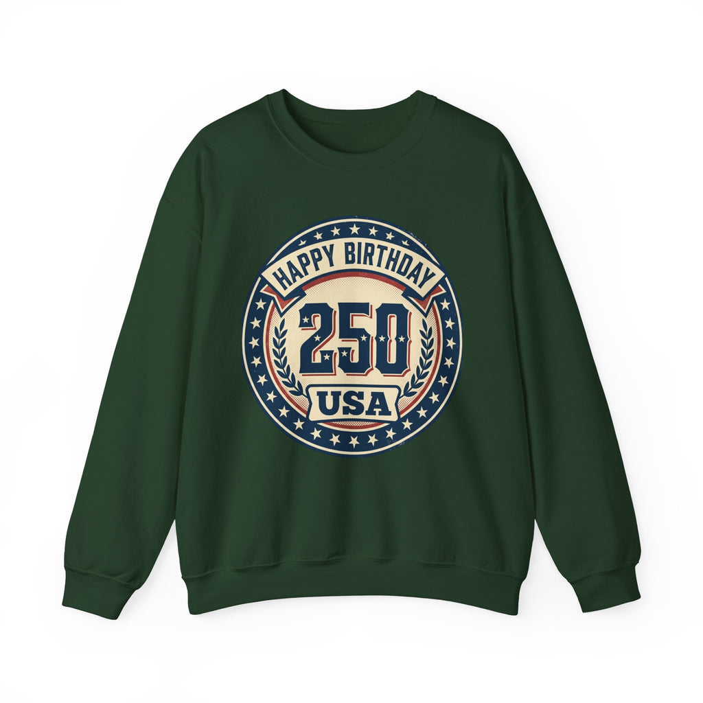 250th USA Birthday Crewneck Sweatshirt – Vintage Independence Celebration