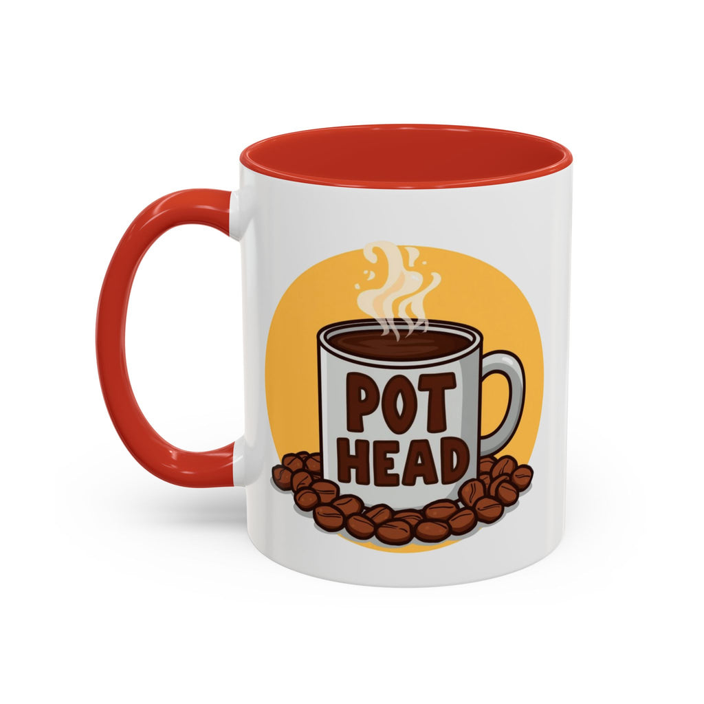 Coffee Mug - Funny coffee "Pot Head" Accent Mug (11/15oz)