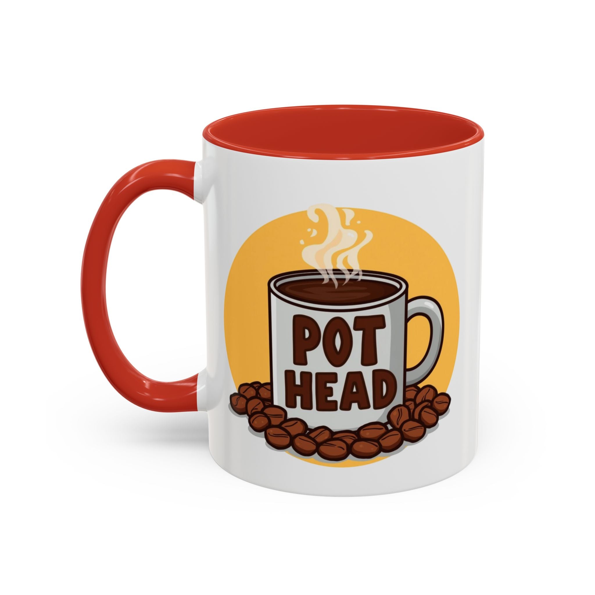 Coffee Mug - Funny coffee "Pot Head" Accent Mug (11/15oz)