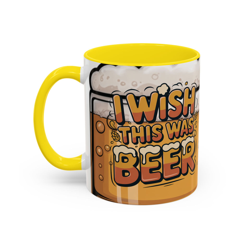 Beer Lover Coffee Mug — 'I WISH THIS WAS BEER' Fun Accent Mug (11/15oz)