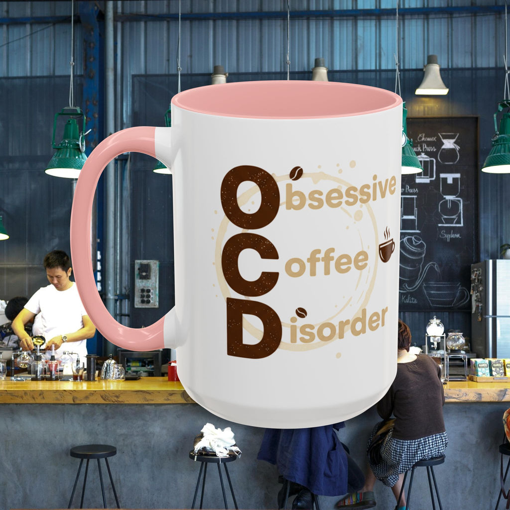 Coffee Mug — "Obsessive Coffee Disorder" Accent Ceramic Mug (11/15oz)