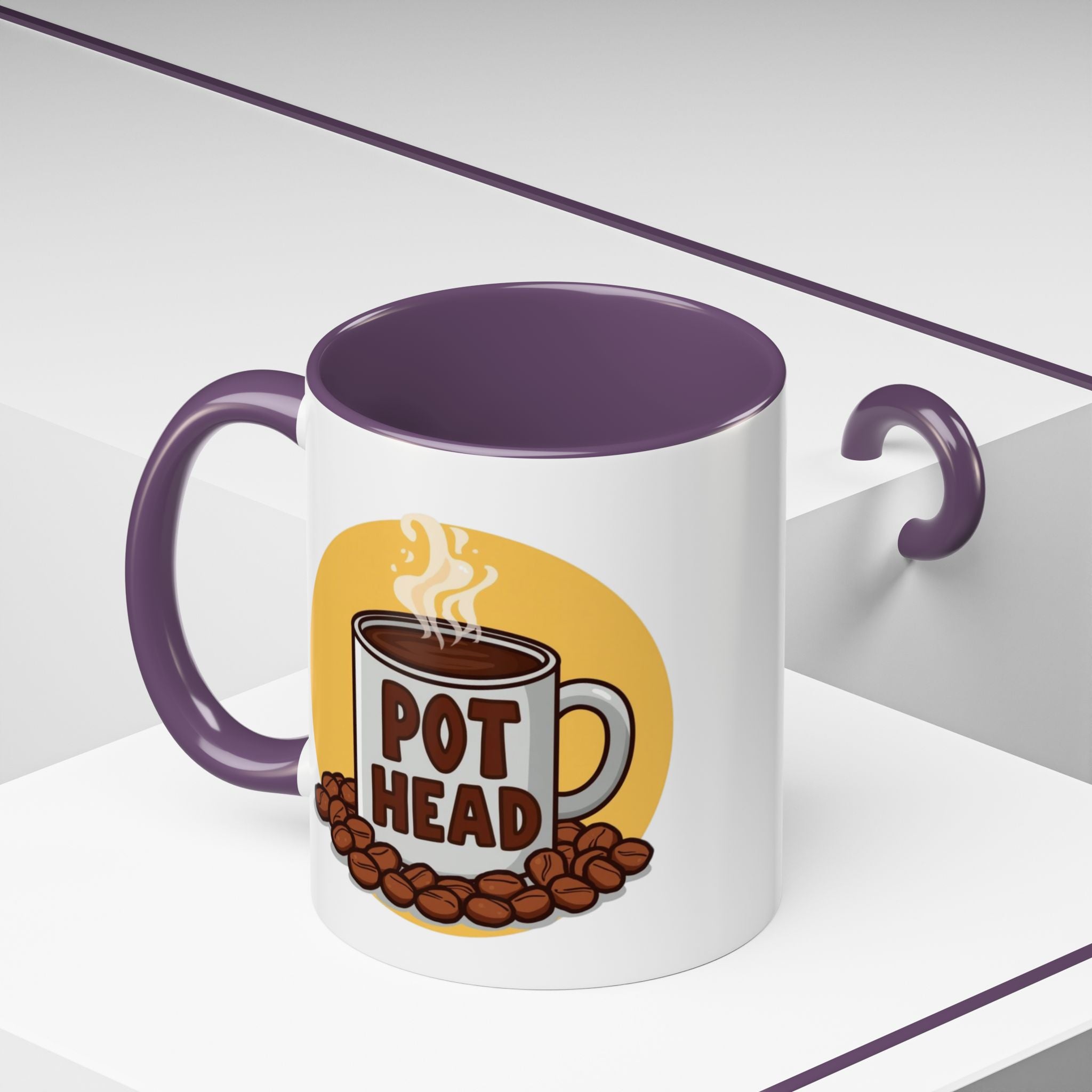 Coffee Mug - Funny coffee "Pot Head" Accent Mug (11/15oz)