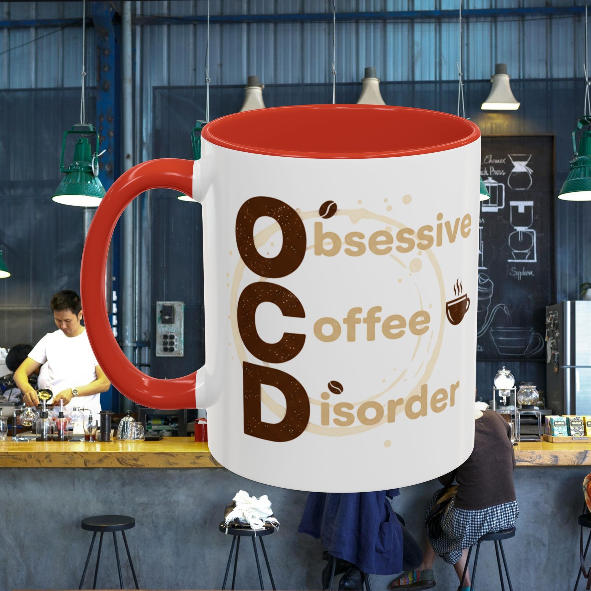 Coffee Mug — "Obsessive Coffee Disorder" Accent Ceramic Mug (11/15oz)