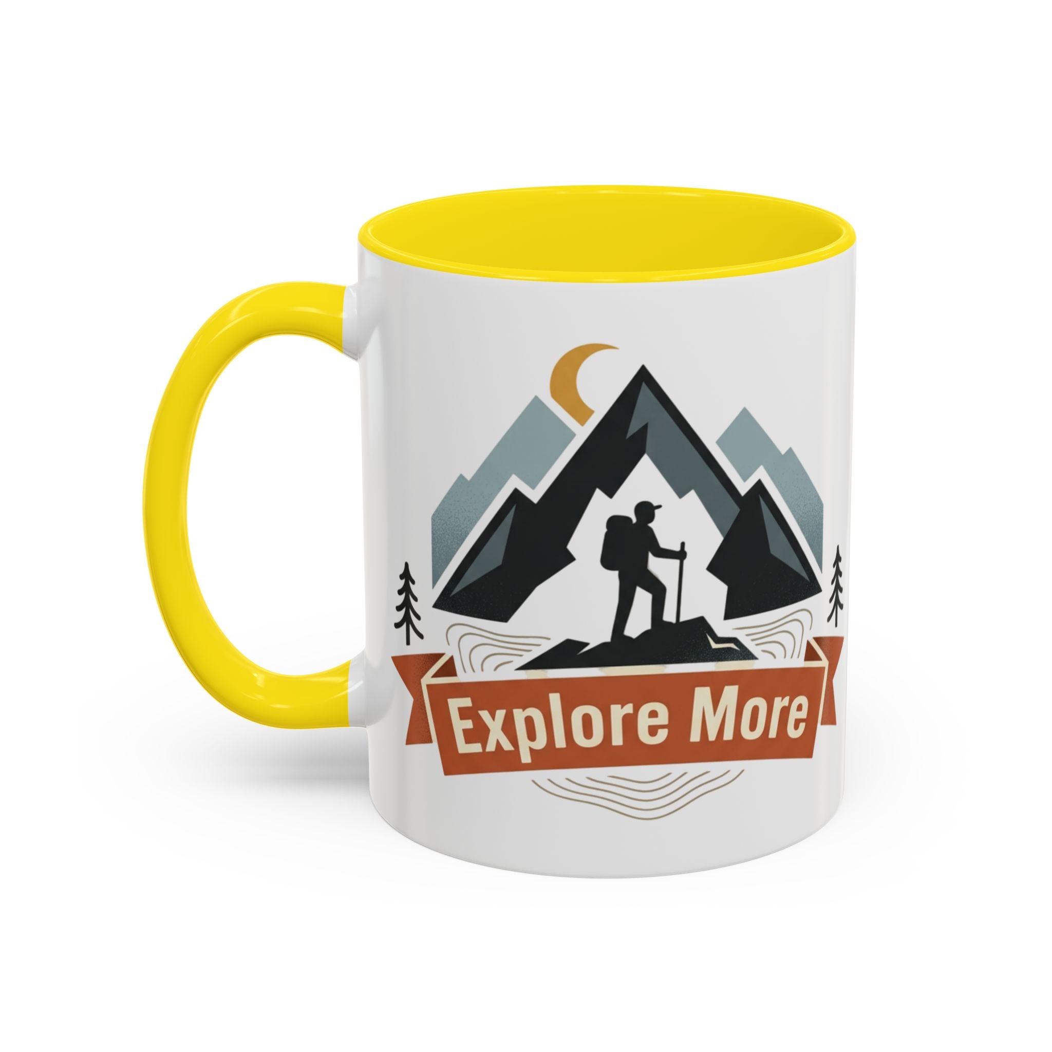 Adventure Coffee Mug — "Explore More" Mountain Camping Accent Mug (11/15oz)