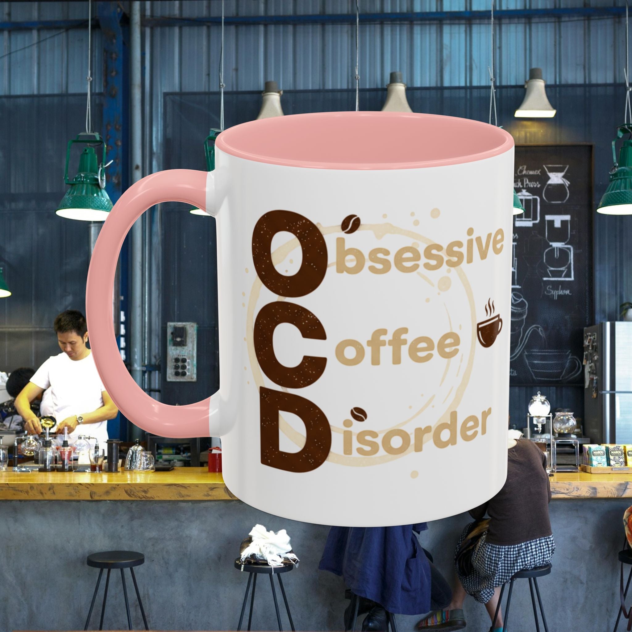 Coffee Mug — "Obsessive Coffee Disorder" Accent Ceramic Mug (11/15oz)