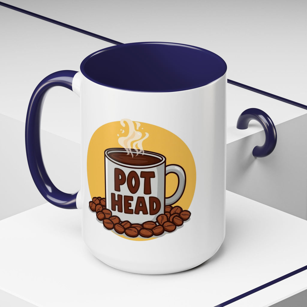 Coffee Mug - Funny coffee "Pot Head" Accent Mug (11/15oz)