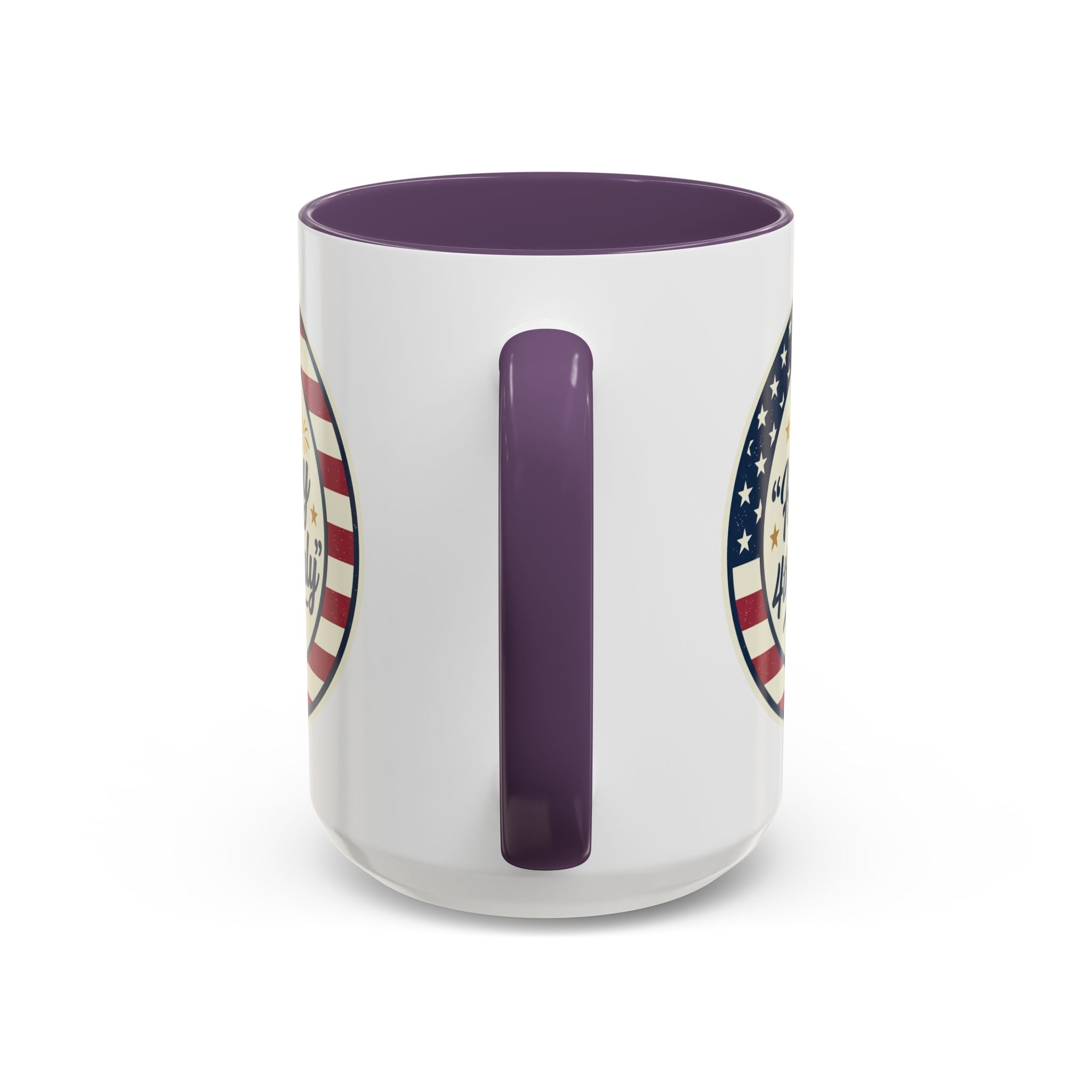 Happy 4th of July Accent Coffee Mug – Patriotic American Flag Design (11/15oz)