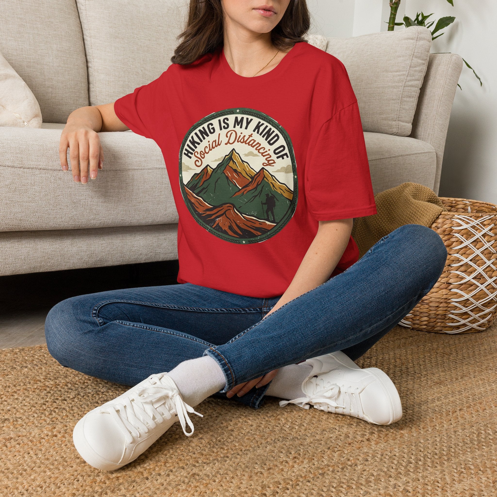 Hiking Is My Kind of Social Distancing T-Shirt — Vintage Mountain Outdoor Tee