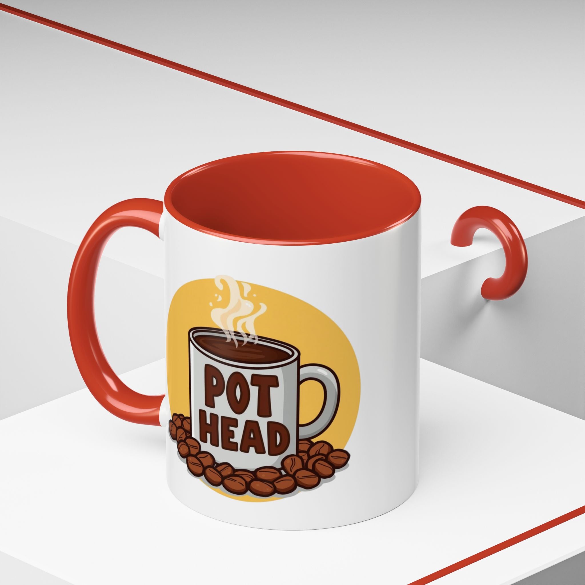 Coffee Mug - Funny coffee "Pot Head" Accent Mug (11/15oz)
