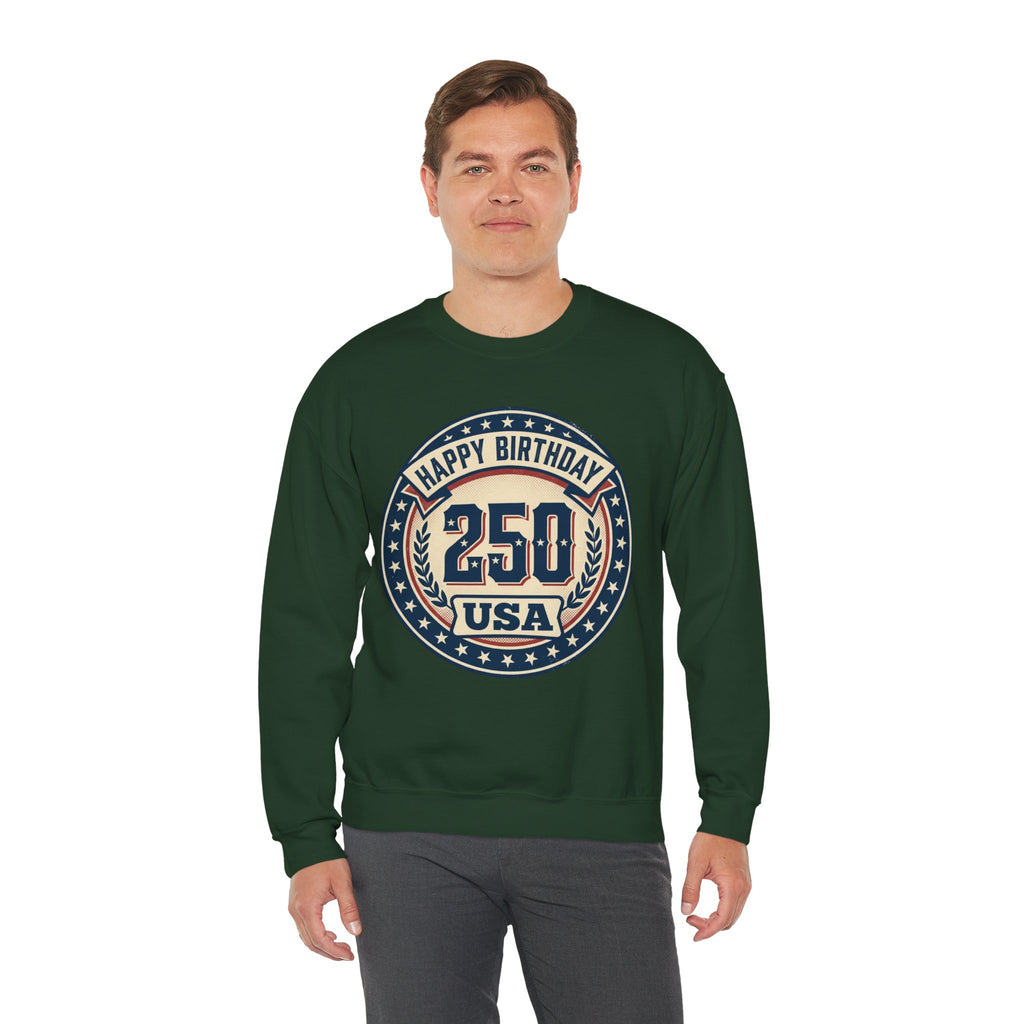 250th USA Birthday Crewneck Sweatshirt – Vintage Independence Celebration