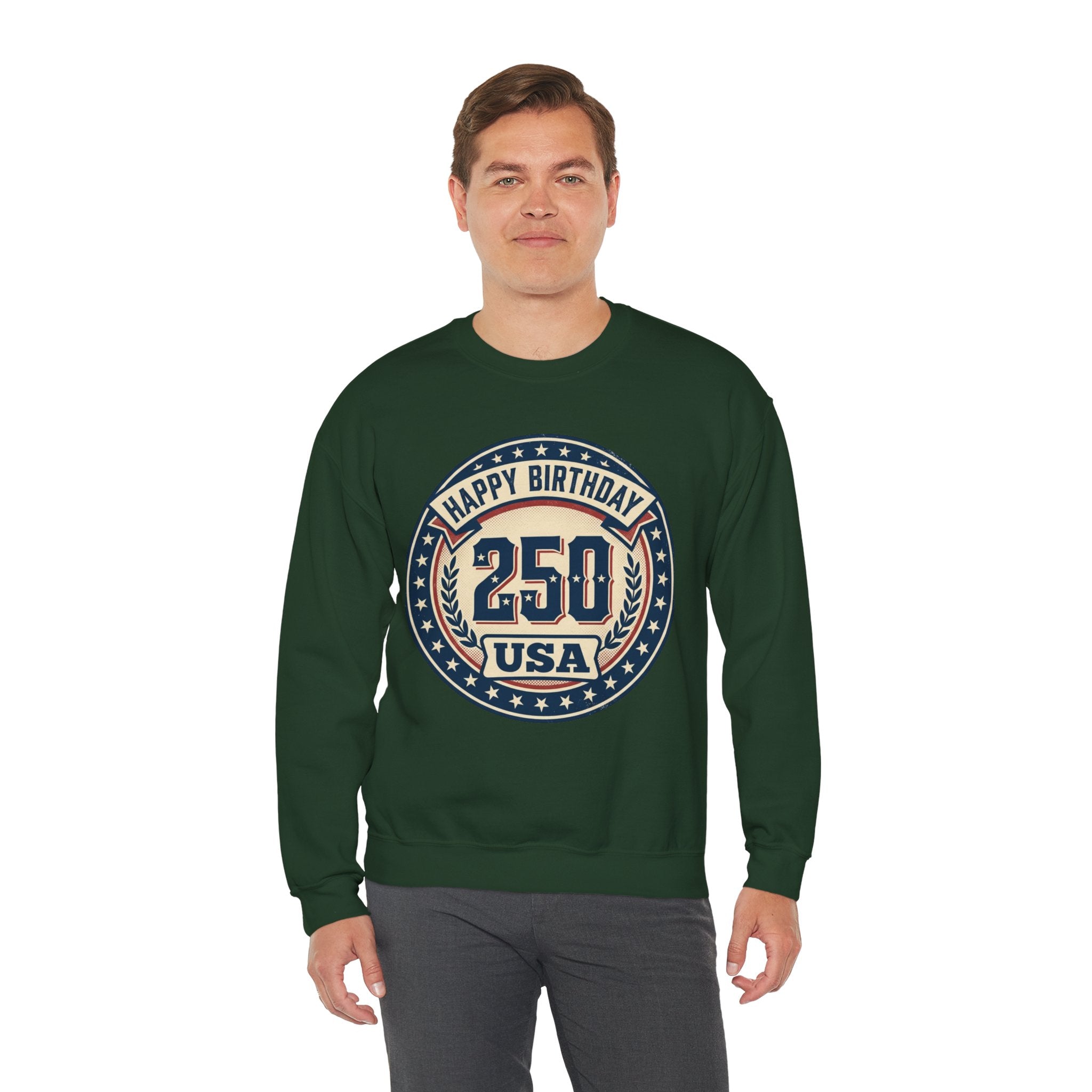 250th USA Birthday Crewneck Sweatshirt – Vintage Independence Celebration