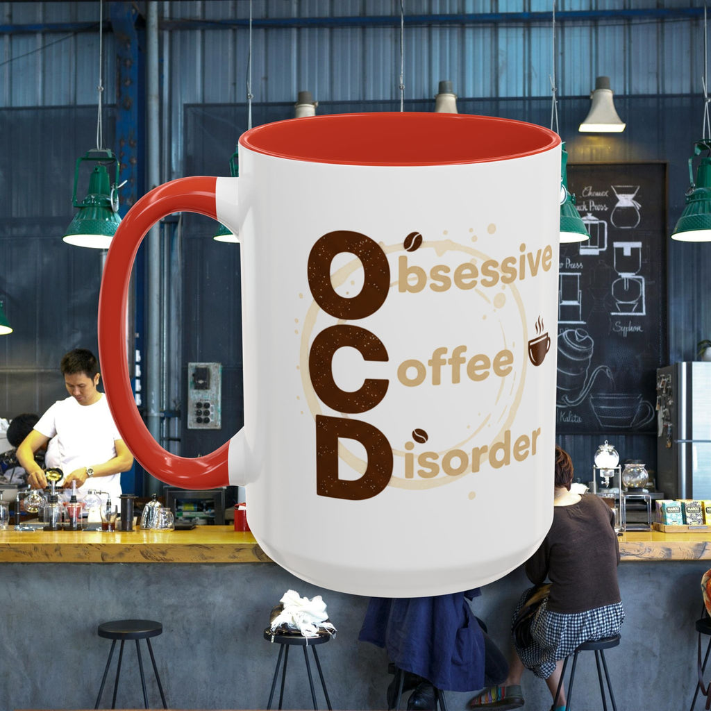 Coffee Mug — "Obsessive Coffee Disorder" Accent Ceramic Mug (11/15oz)