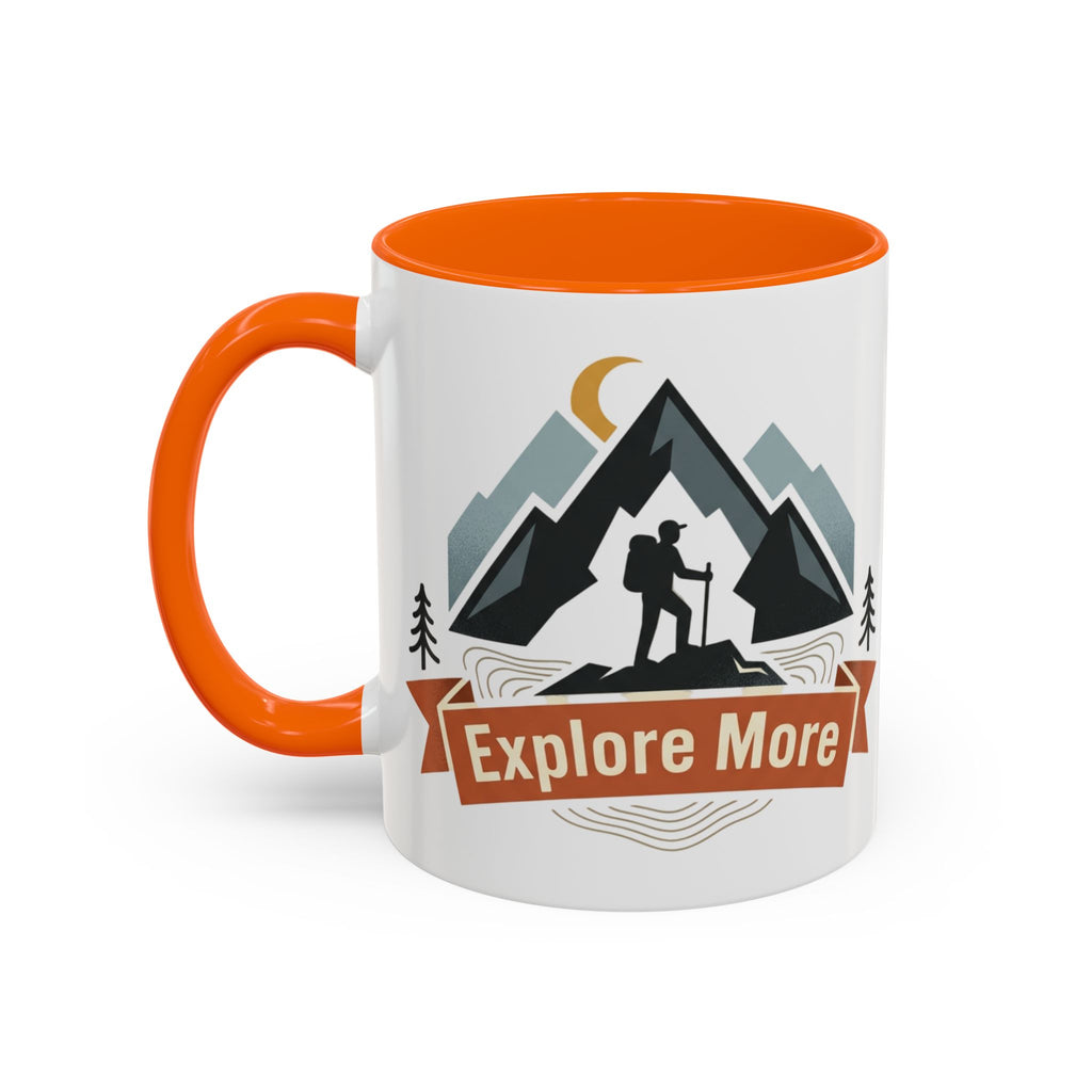 Adventure Coffee Mug — "Explore More" Mountain Camping Accent Mug (11/15oz)