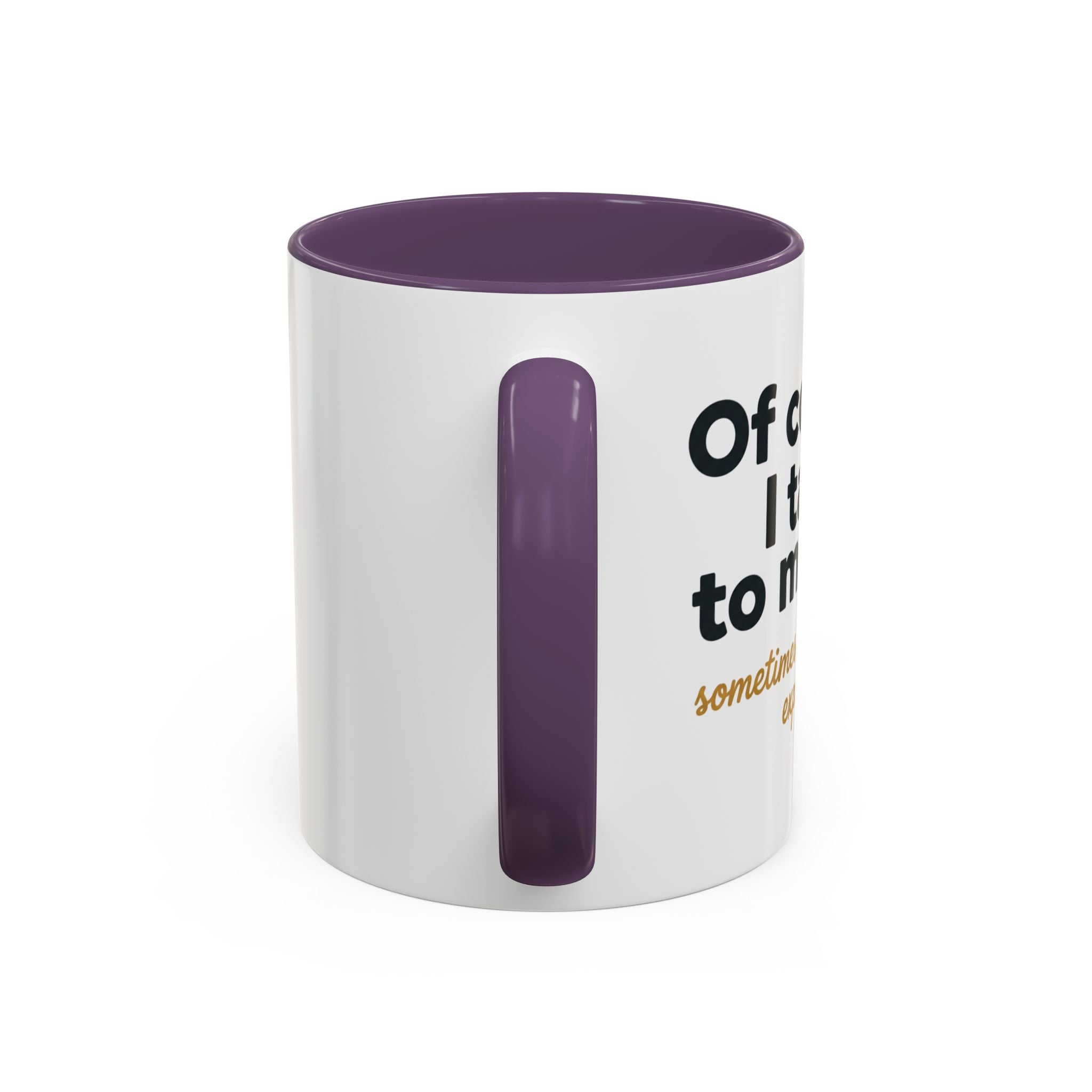 Accent Coffee Mug — Funny "Of Course I talk to Myself"