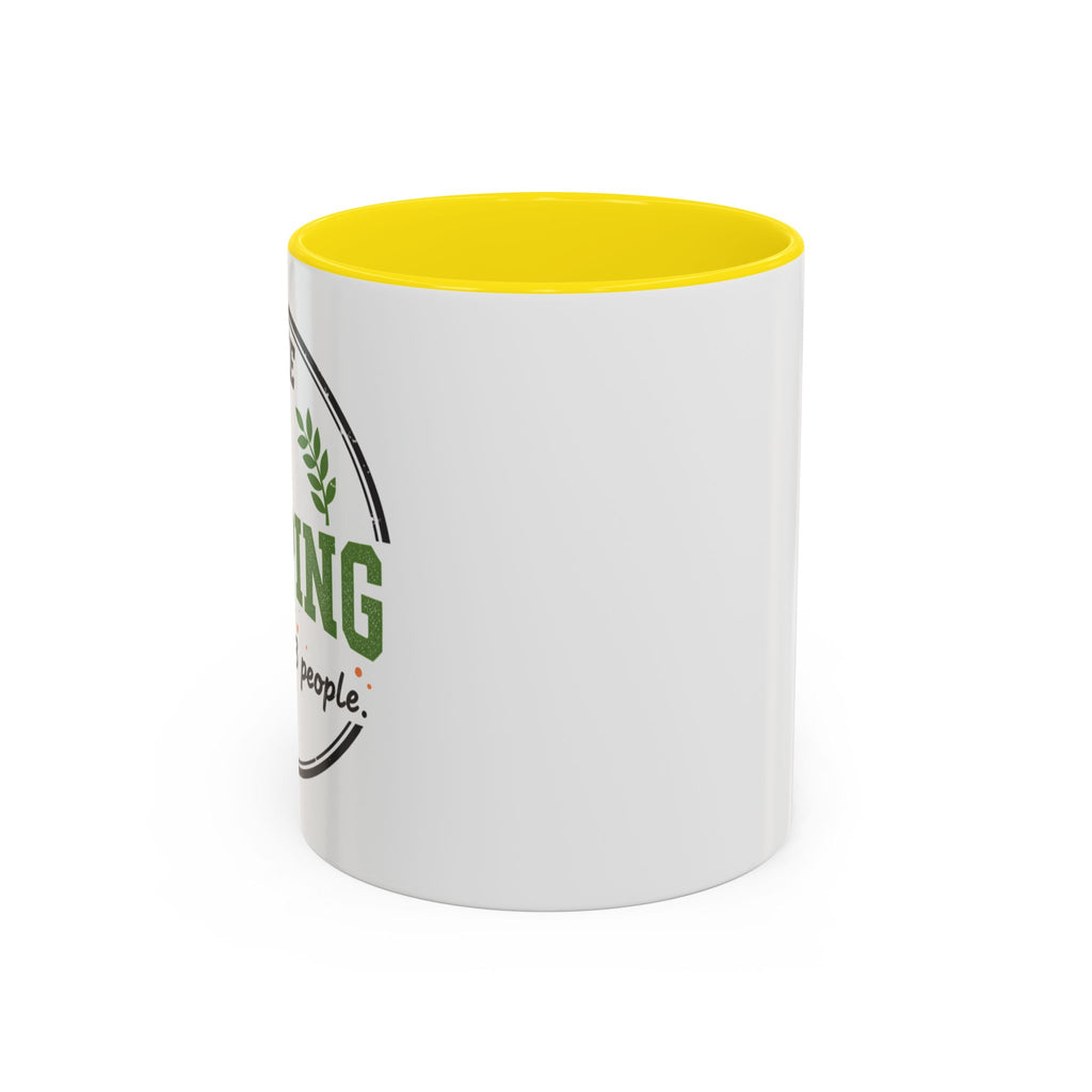 Funny Camping Accent Coffee Mug — I like CAMPING and MAYBE 3 people.