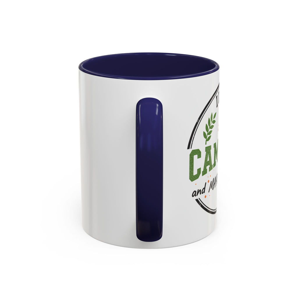 Funny Camping Accent Coffee Mug — I like CAMPING and MAYBE 3 people.