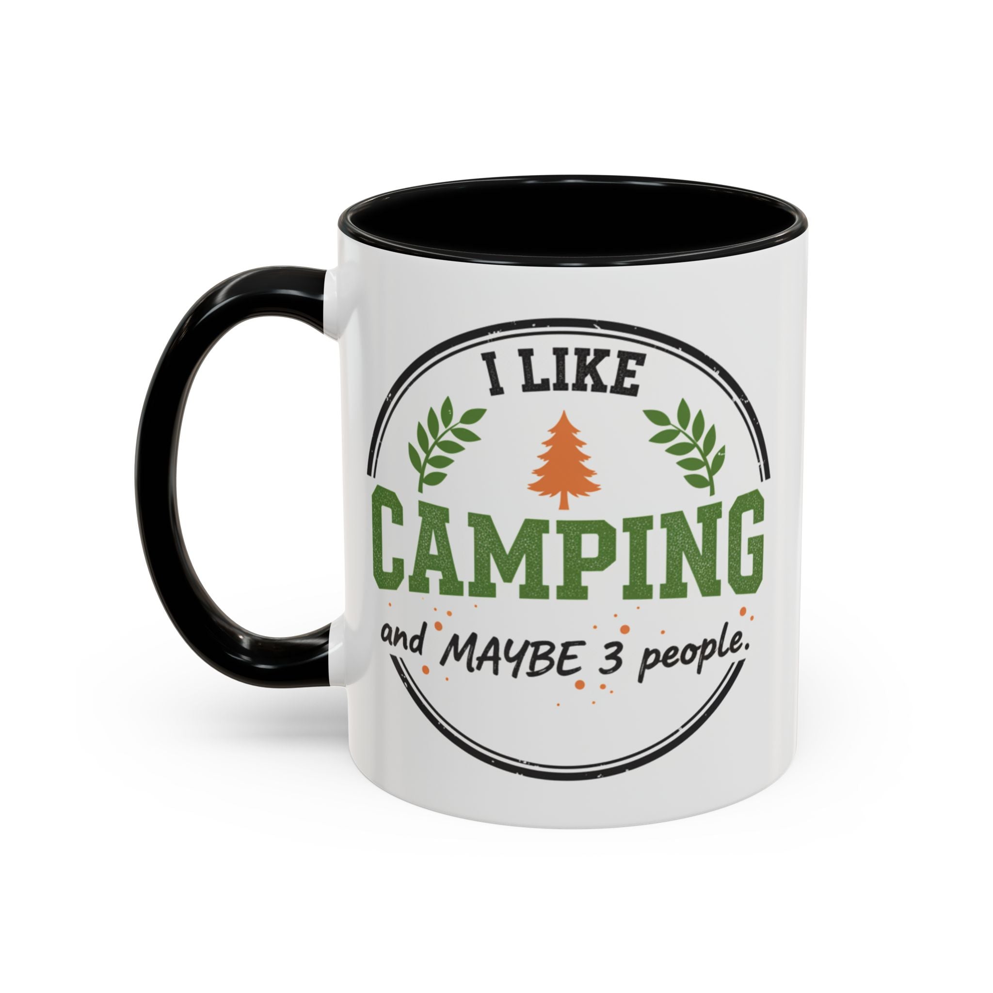 Funny Camping Accent Coffee Mug — I like CAMPING and MAYBE 3 people.