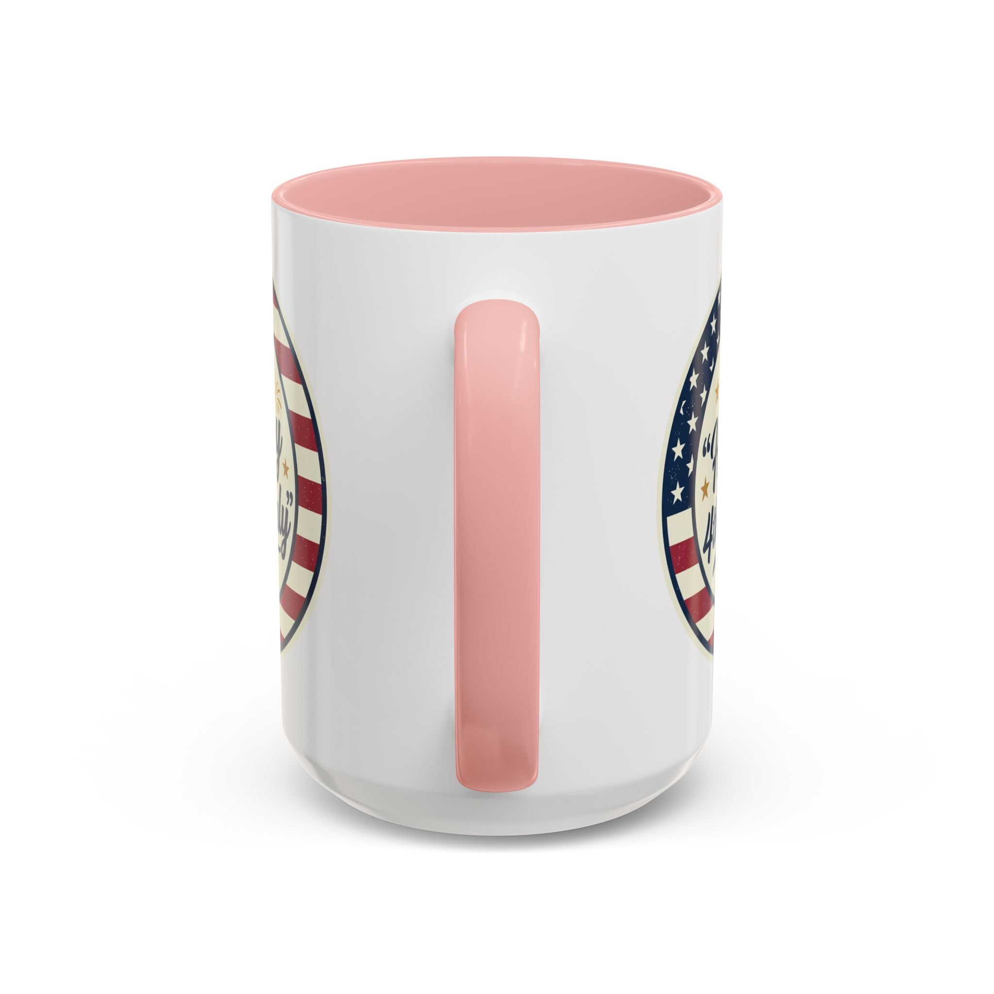 Happy 4th of July Accent Coffee Mug – Patriotic American Flag Design (11/15oz)