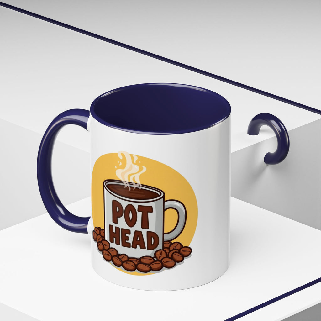 Coffee Mug - Funny coffee "Pot Head" Accent Mug (11/15oz)