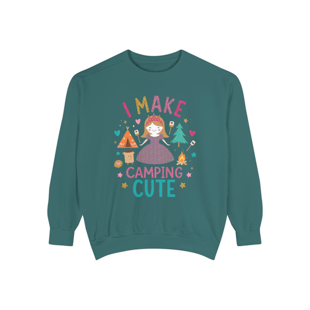 I Make Camping Cute Sweatshirt – "I Make Camping Cute" Graphic Crewneck