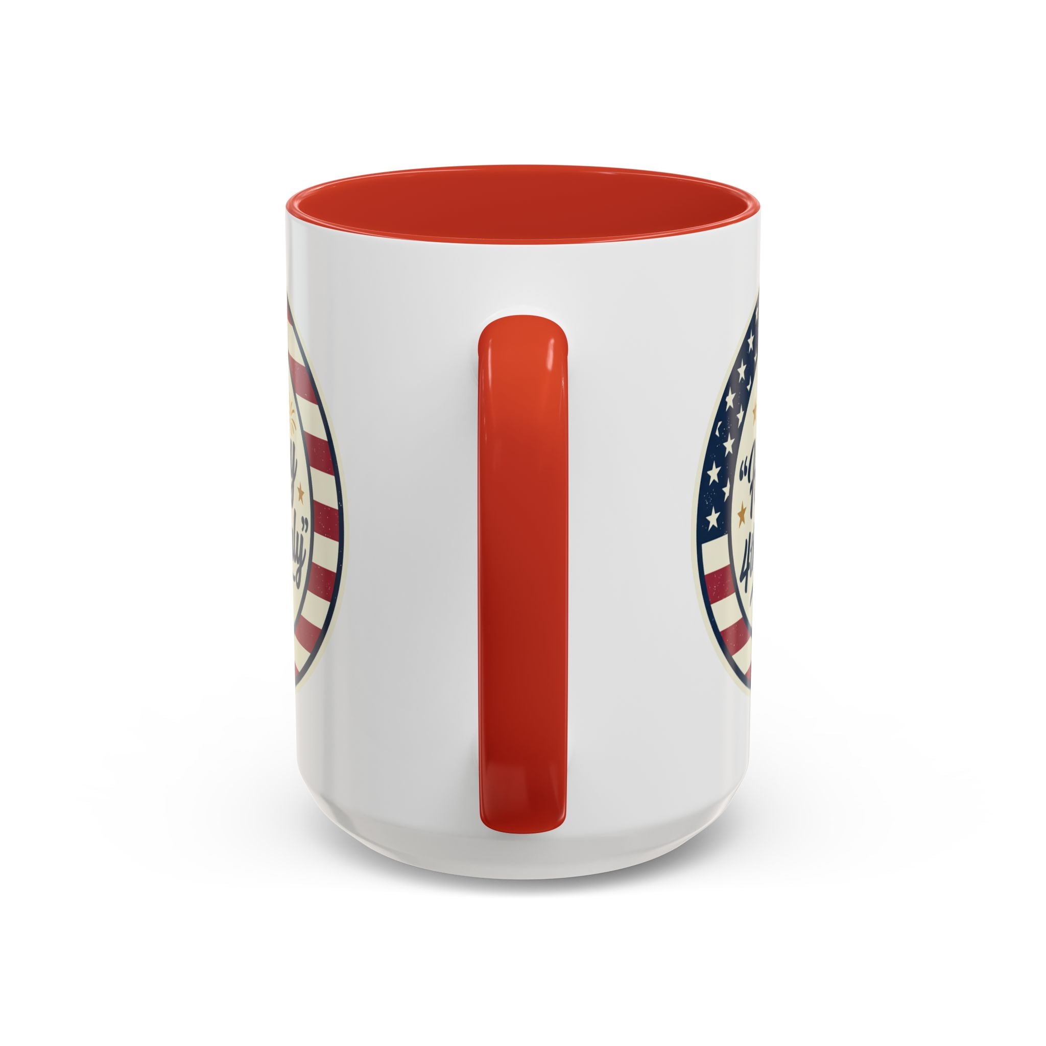 Happy 4th of July Accent Coffee Mug – Patriotic American Flag Design (11/15oz)