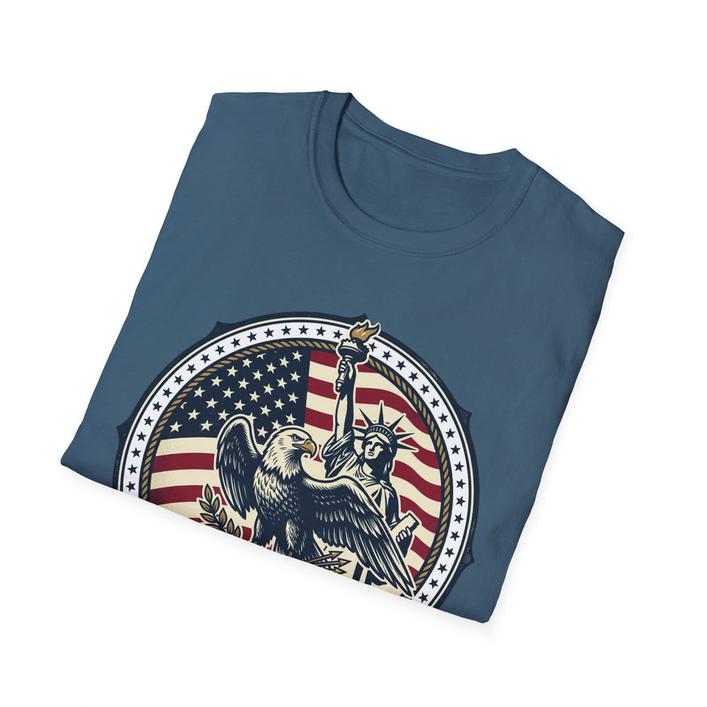 America 250 Years T-Shirt – Statue of Liberty Vintage Flag Graphic