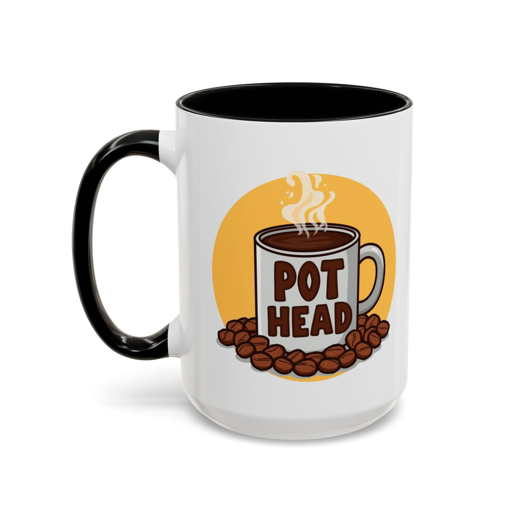 Coffee Mug - Funny coffee "Pot Head" Accent Mug (11/15oz)