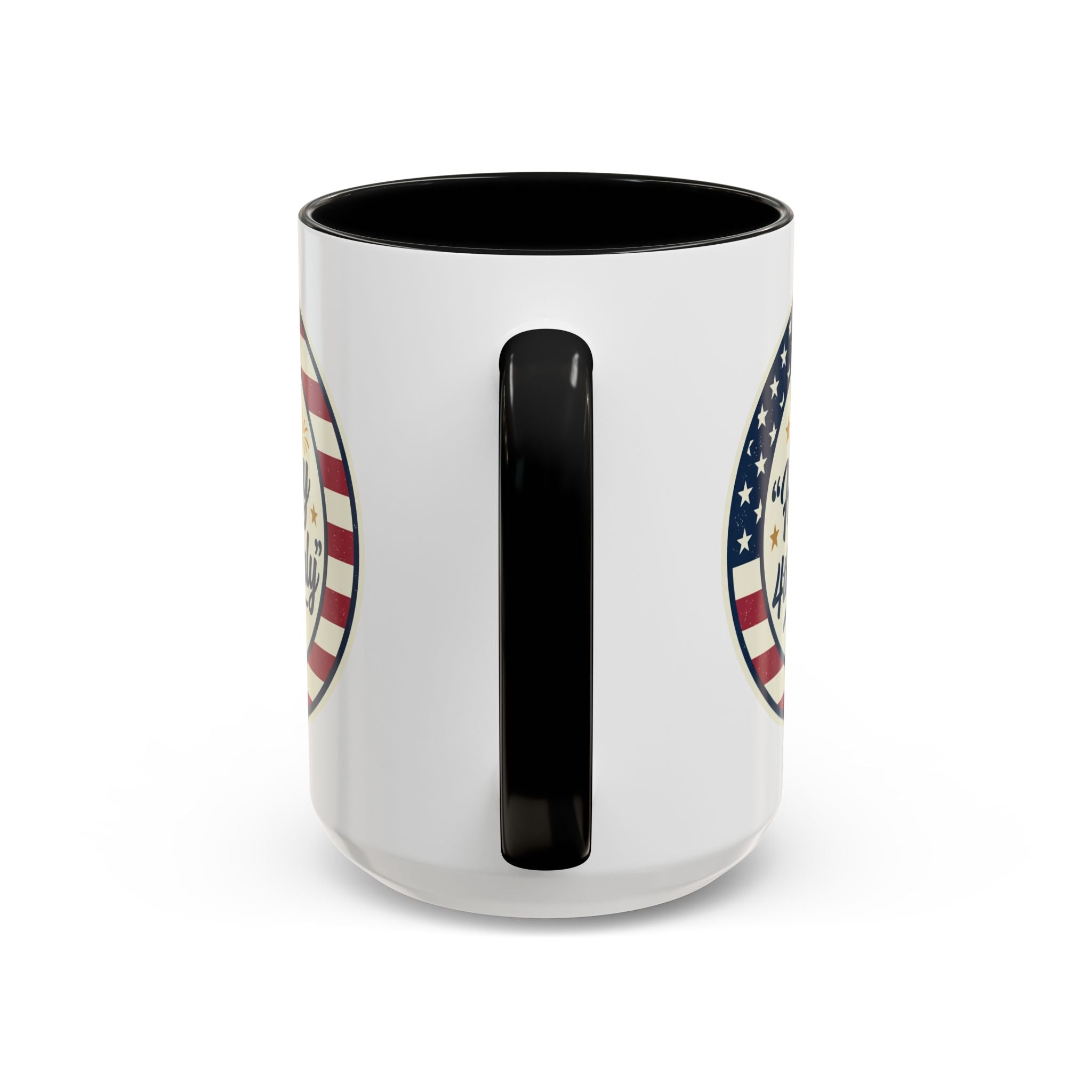 Happy 4th of July Accent Coffee Mug – Patriotic American Flag Design (11/15oz)