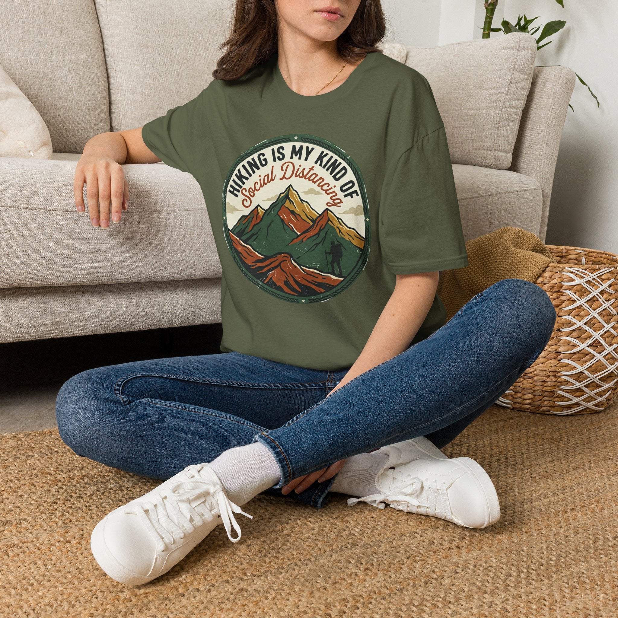 Hiking Is My Kind of Social Distancing T-Shirt — Vintage Mountain Outdoor Tee