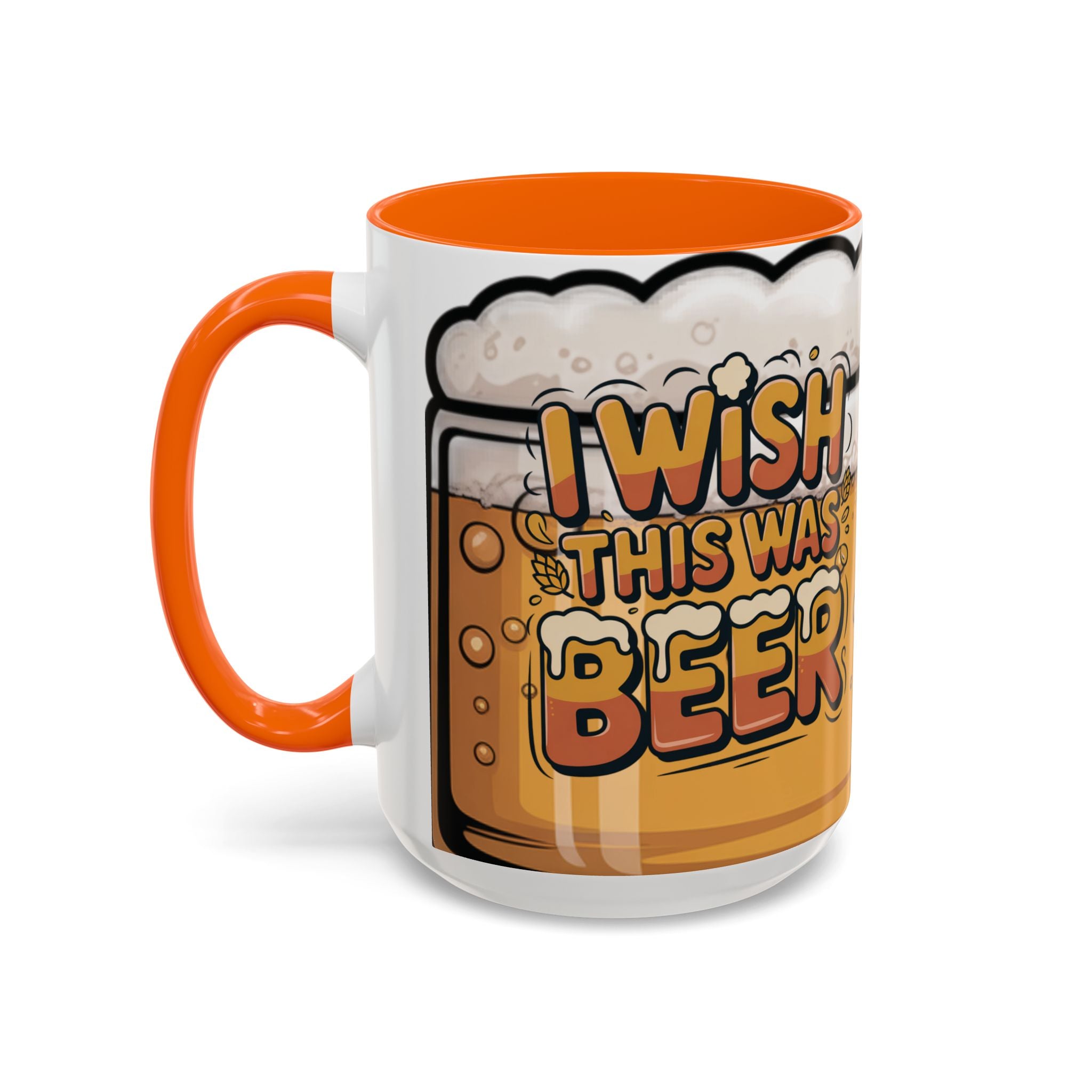 Beer Lover Coffee Mug — 'I WISH THIS WAS BEER' Fun Accent Mug (11/15oz)